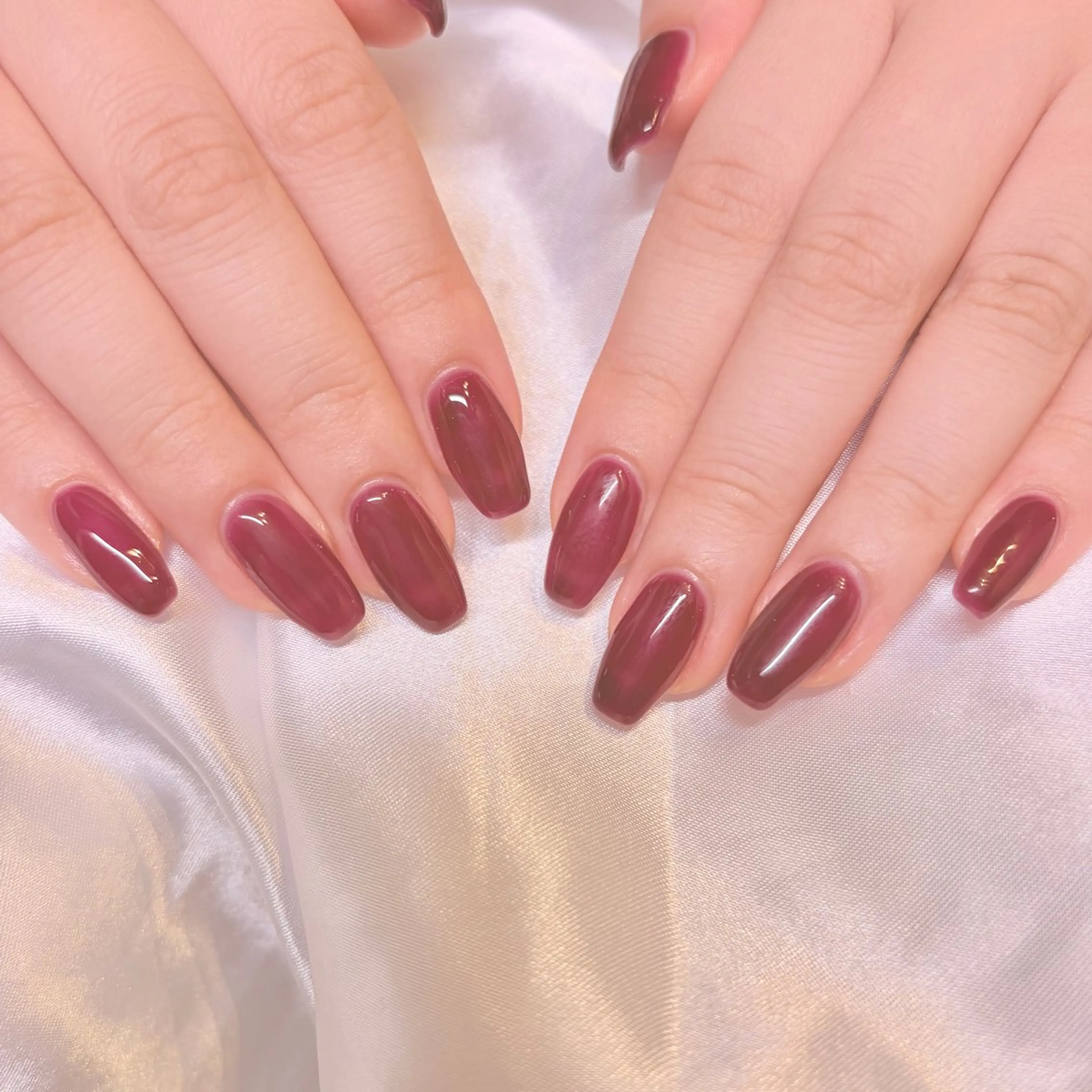 ネイル ボルドー ハンドネイル nail salon e'mu💐のネイルデザイン