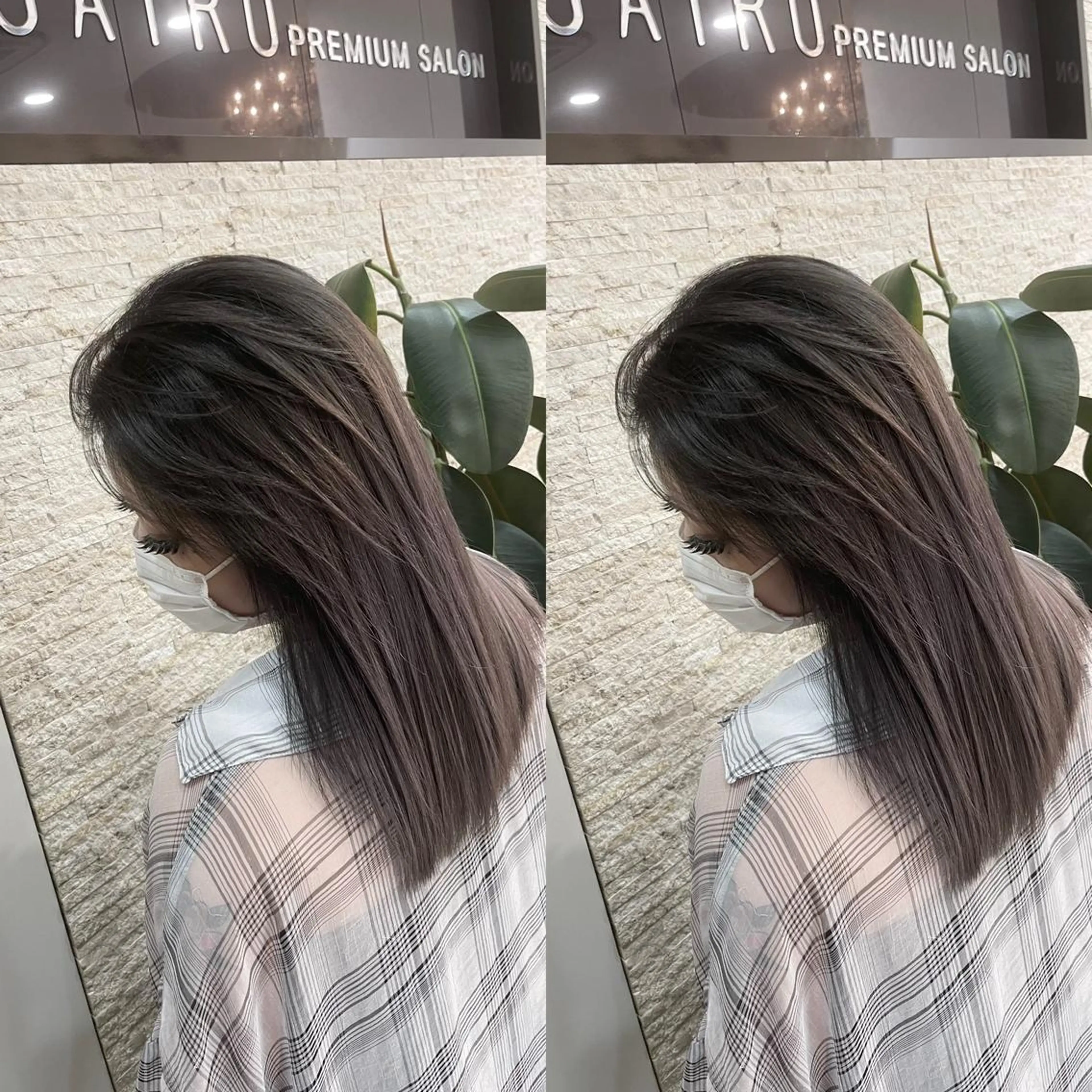 セミロング ヘアカラー トリートメント Y Uのヘアスタイル