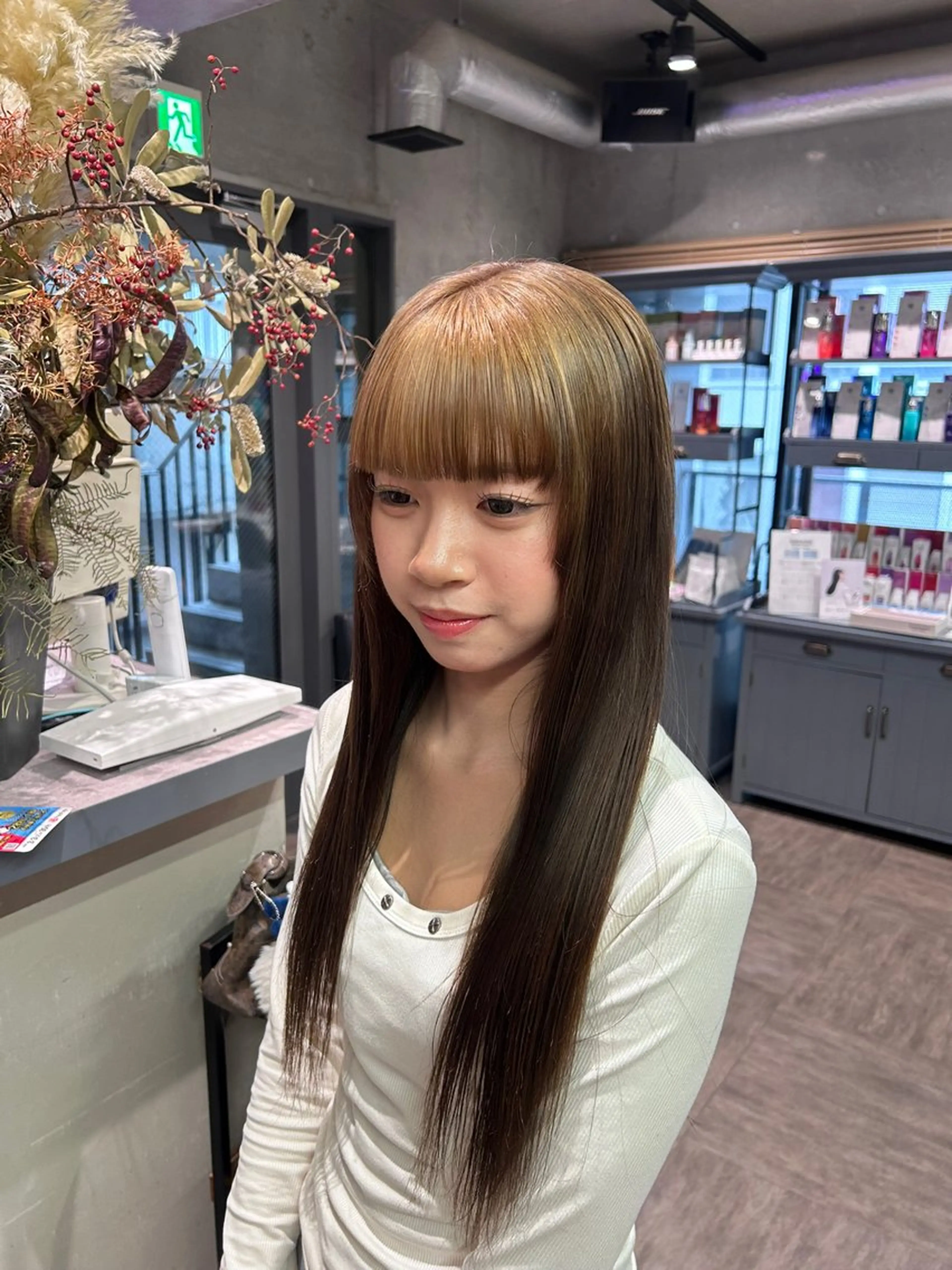 ロング ヘアカラー 透明感カラー/縮毛/ chino🍀のヘアスタイル