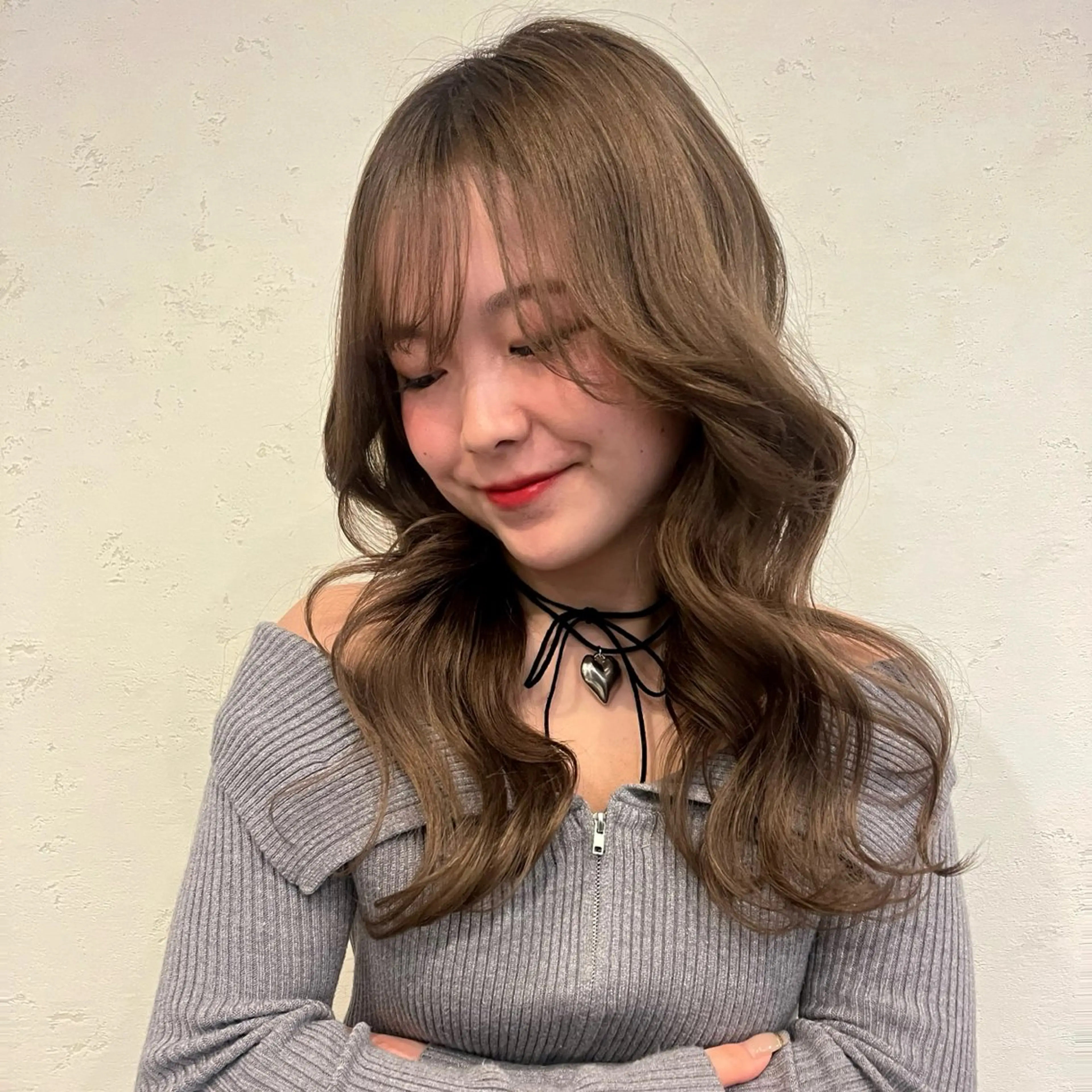 ロング カラー カット ヘアカラー トリートメント ベージュカラー⌇﻿ くびれヘア.𐙚心音のヘアスタイル