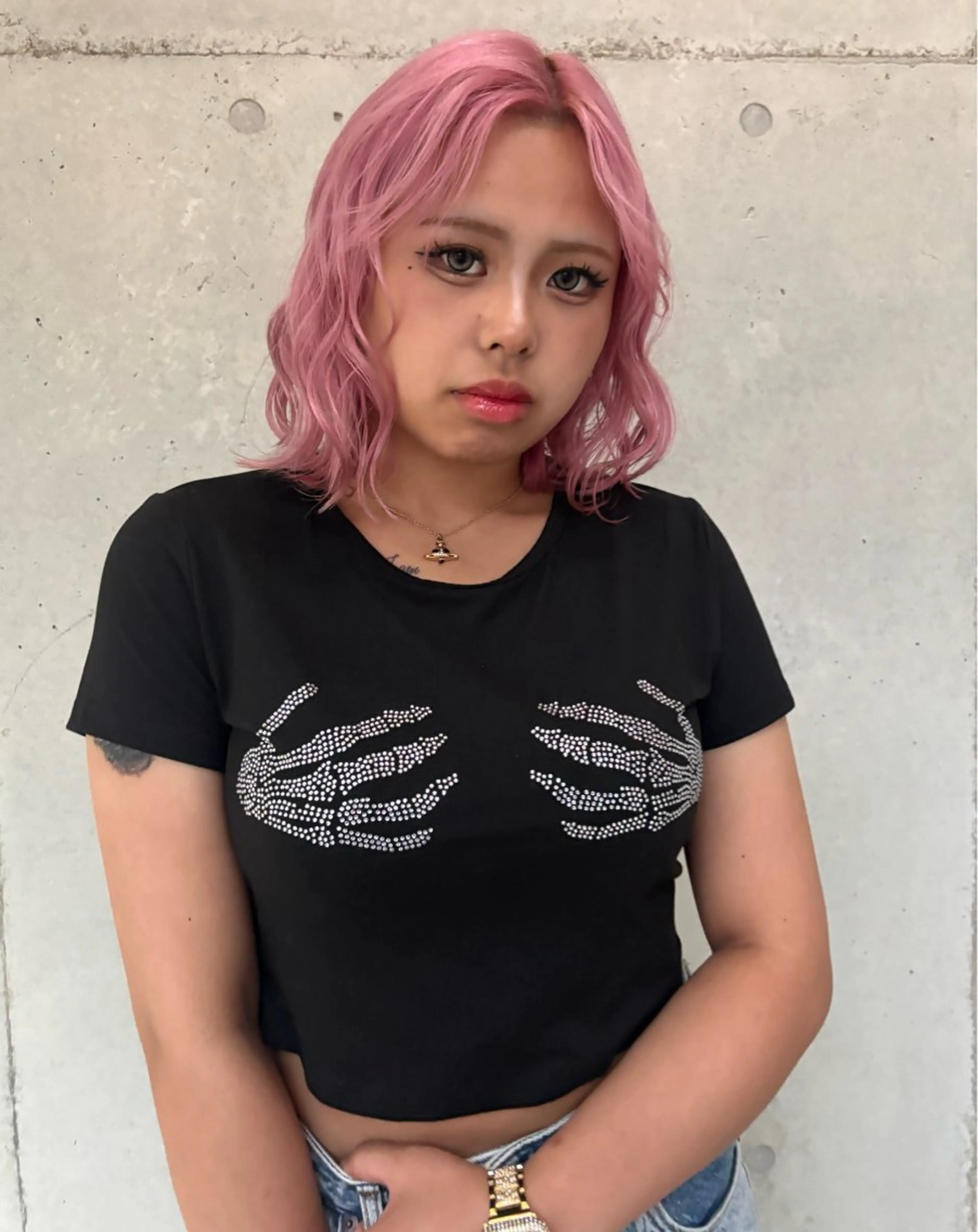 ミディアム カラー ピンクカラー ヘアカラー lani hair salon所属・SHOTO ハイトー ン/デザインカラーのヘアスタイル