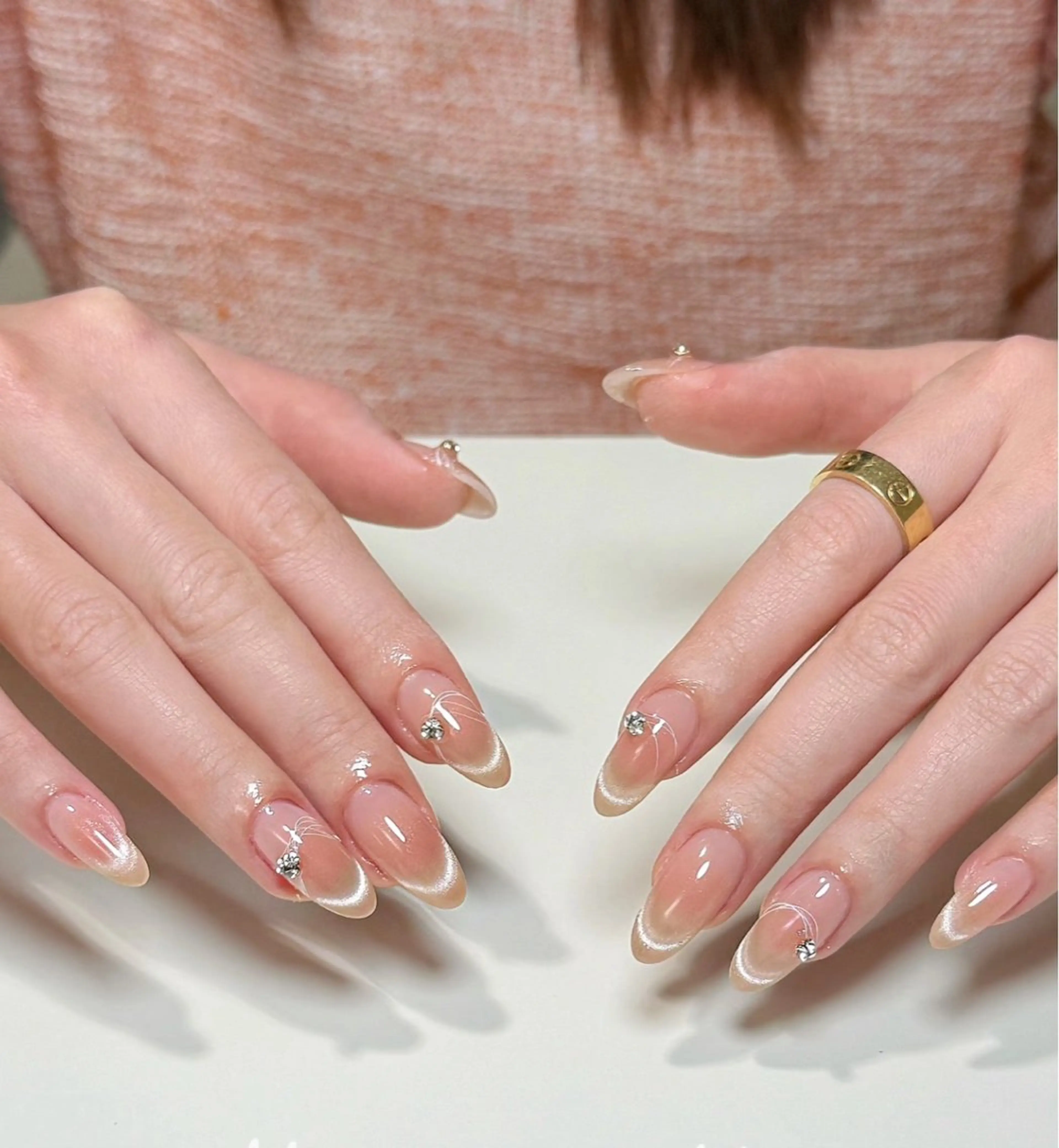 INS大人気ワンホンマグネットフレンチパーツ2個付き「ジェルオフ無料」の写真