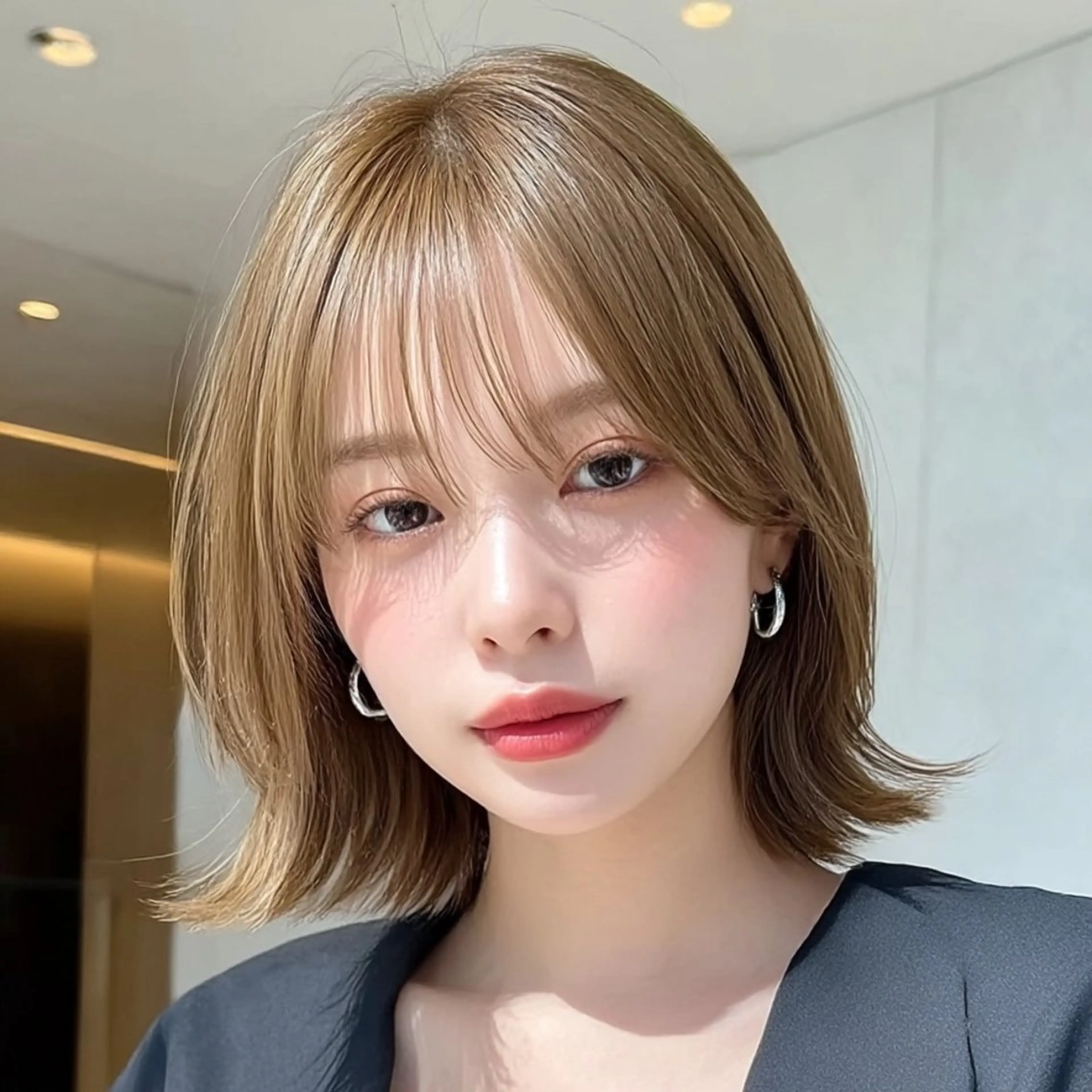 ミディアム 飯田 知将のヘアスタイル