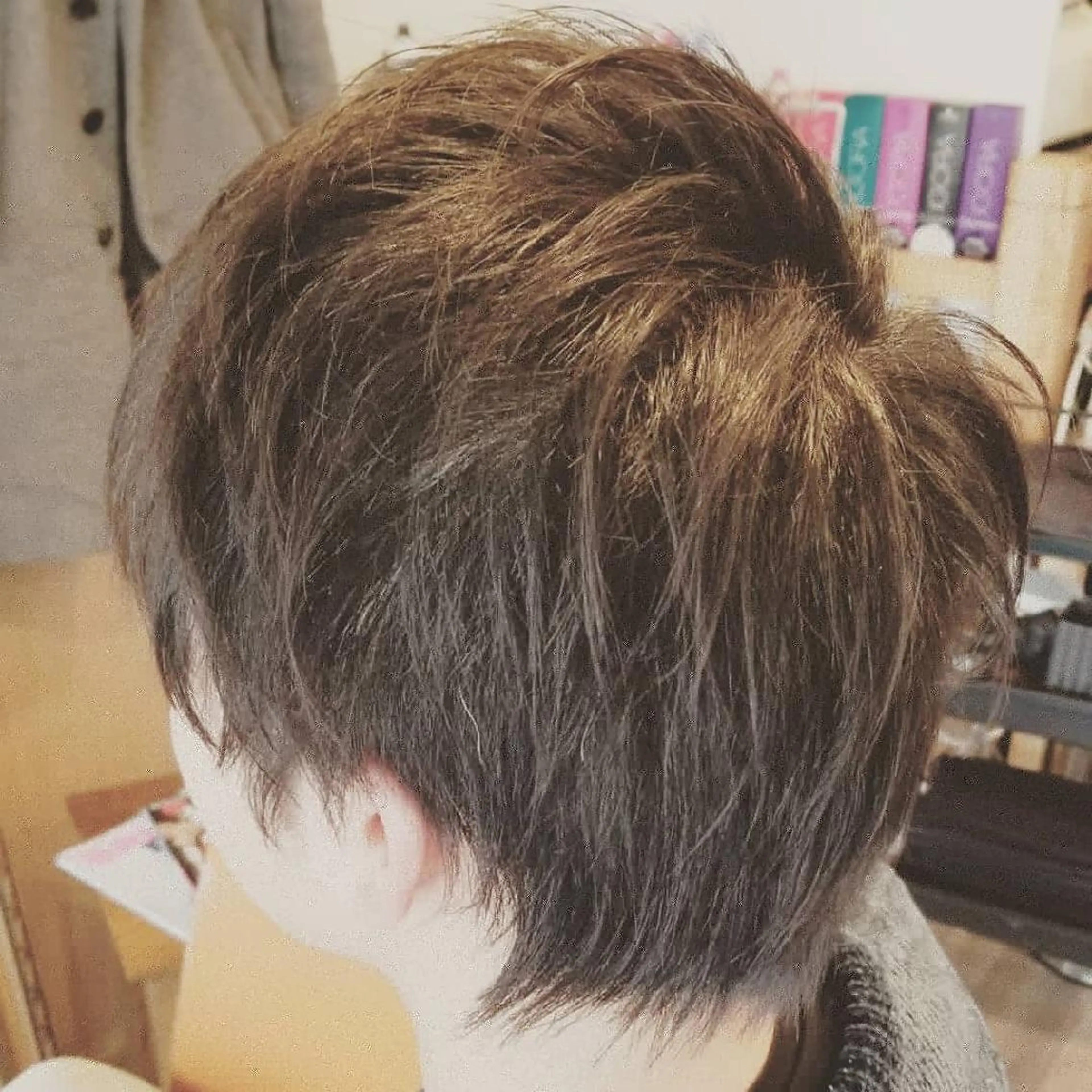 ショート メンズ カラー メンズバレイヤージュ メンズパーマ アディクシーカラー バレイヤージュ イルミナカラー spa hair  ark 富井直美のヘアスタイル