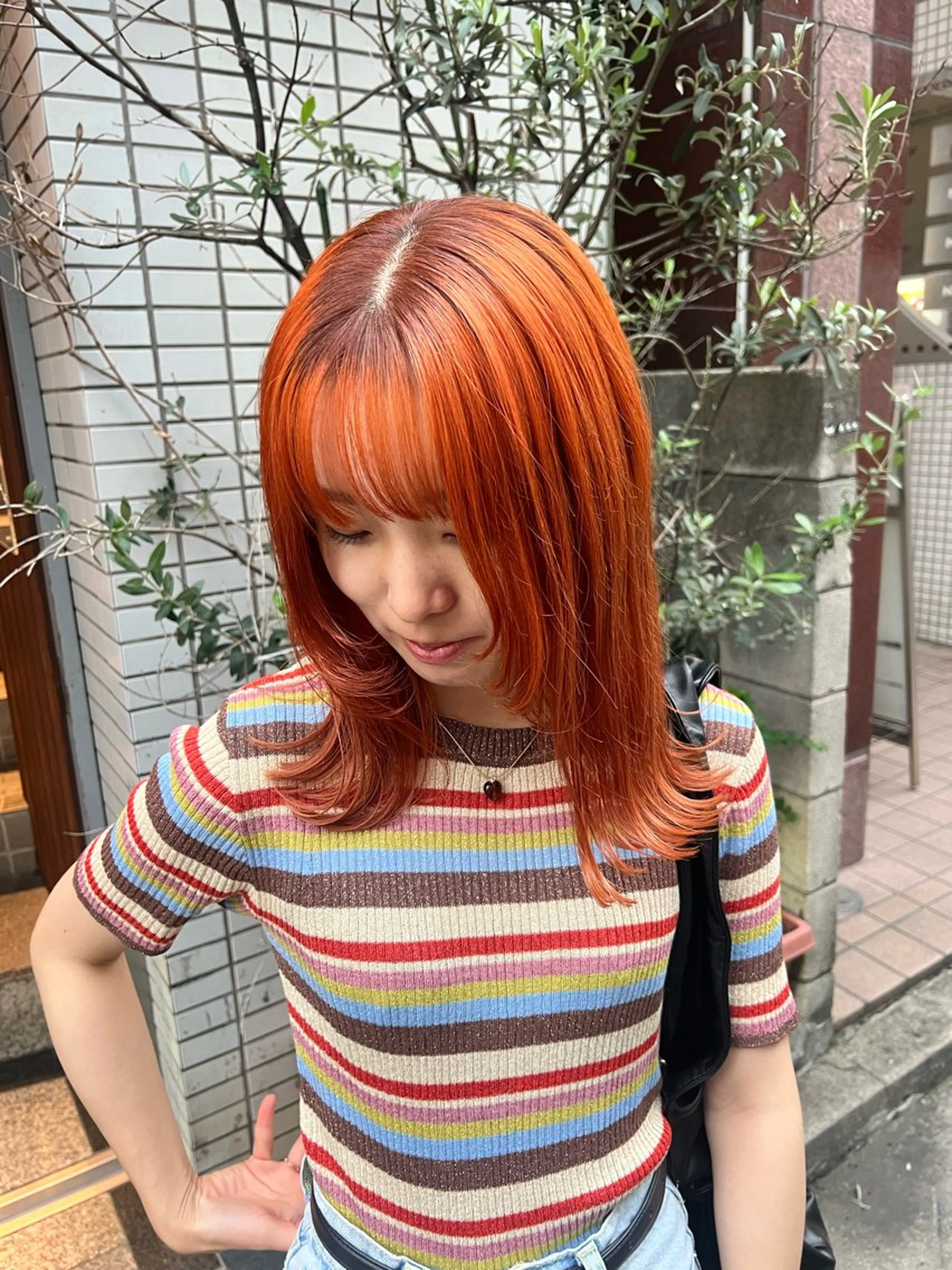 セミロング カラー ブラウンカラー オレンジ SALOWIN川崎WEST店所属・🌷川崎/ボブ/ アレンジ/コトネ🌷のその他イメージ