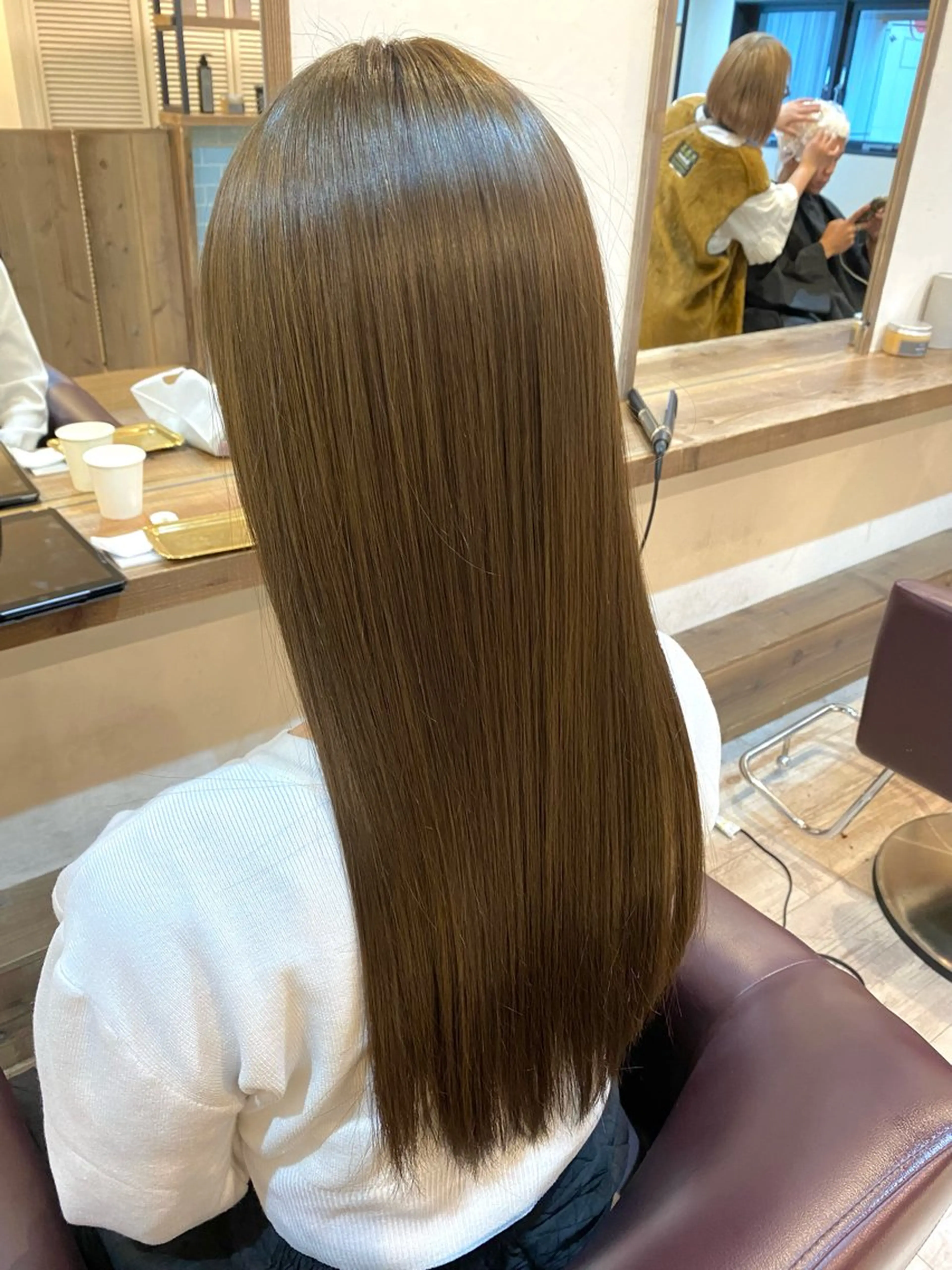 ミディアム カラー 髪質改善 トリートメント ヘアカラー トリートメント 🍑 モモカ🍑のヘアスタイル