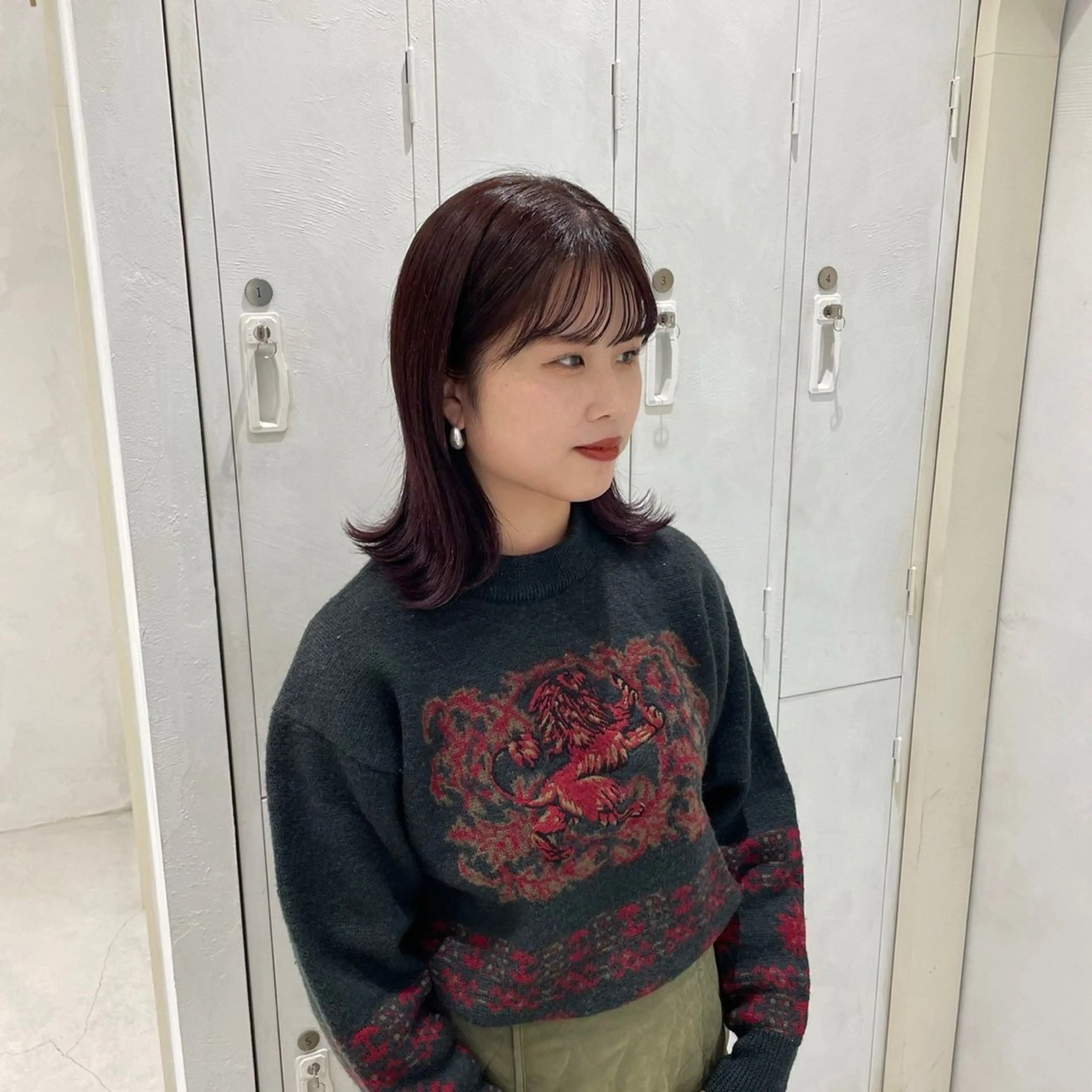 ミディアム ヘアカラー 桑本 さと子のヘアスタイル