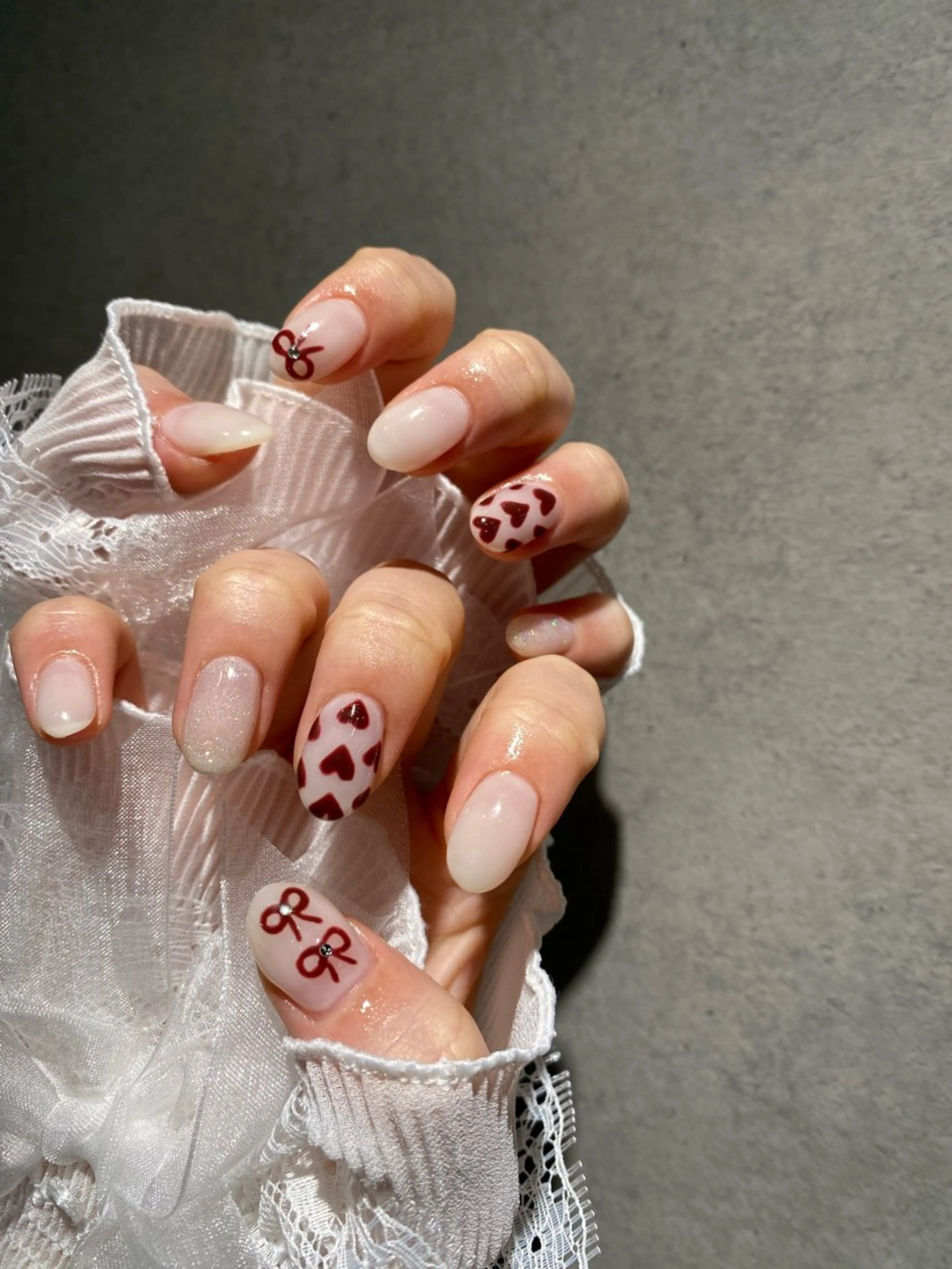 ネイル I-nailロング /ワンホン/キラキラのネイルデザイン