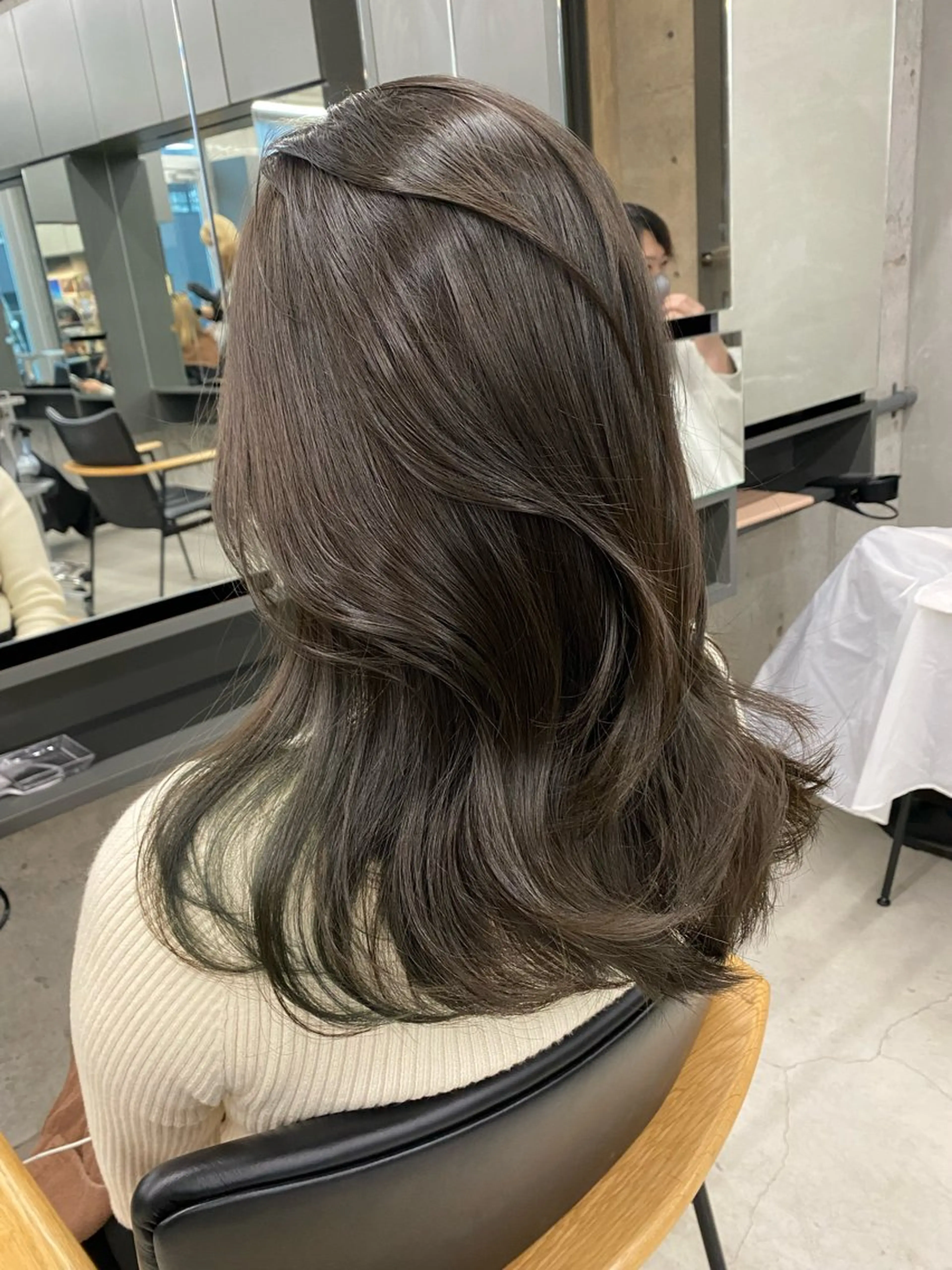 ミディアム カラー カット ヘアカラー トリートメント レイヤー/柔色 カラー/SAkiのヘアスタイル