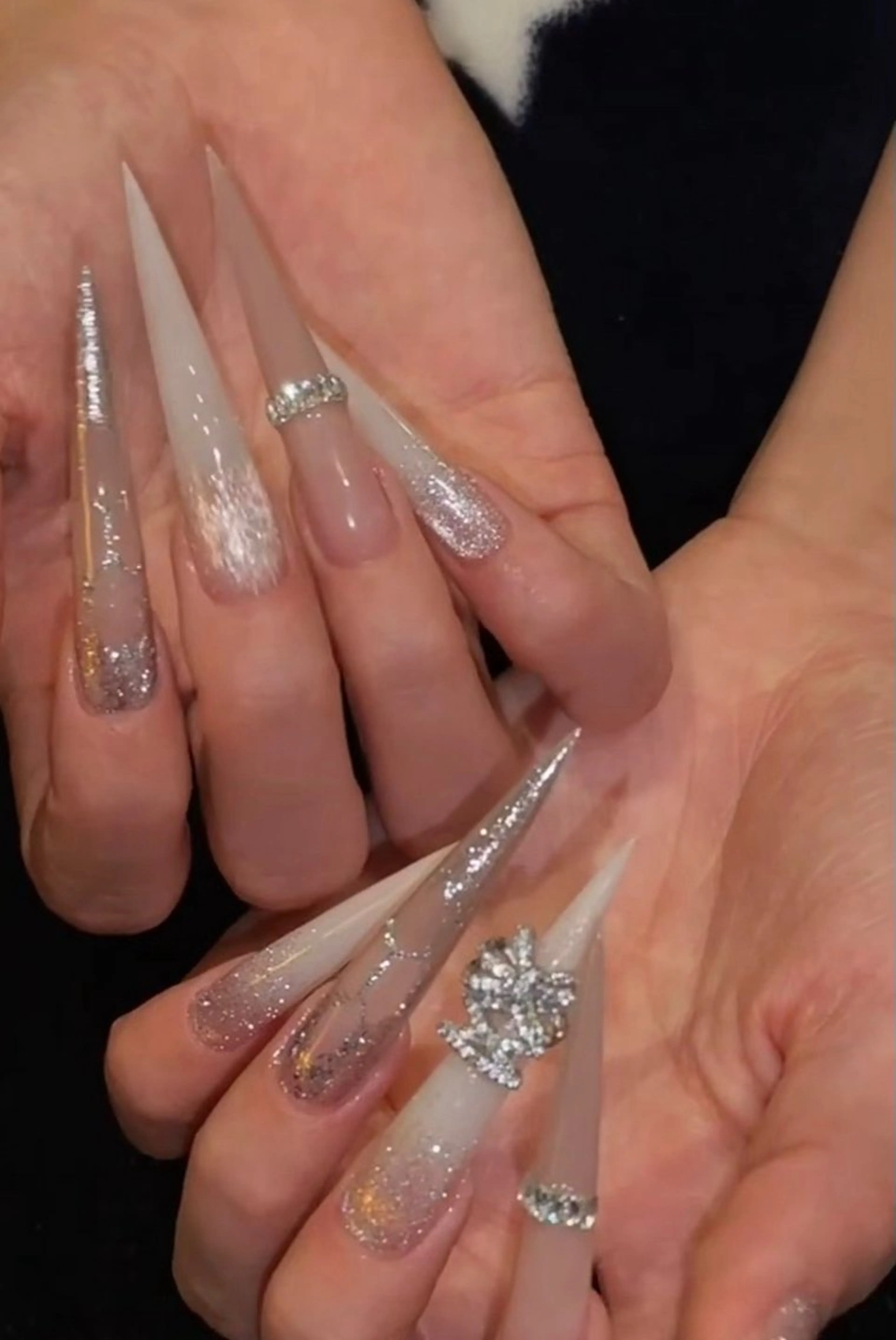 ネイル オーロラネイル 成人式 フットネイル フレンチネイル ジェルネイル ハンドネイル 長さだし専門 ありさのネイルデザイン