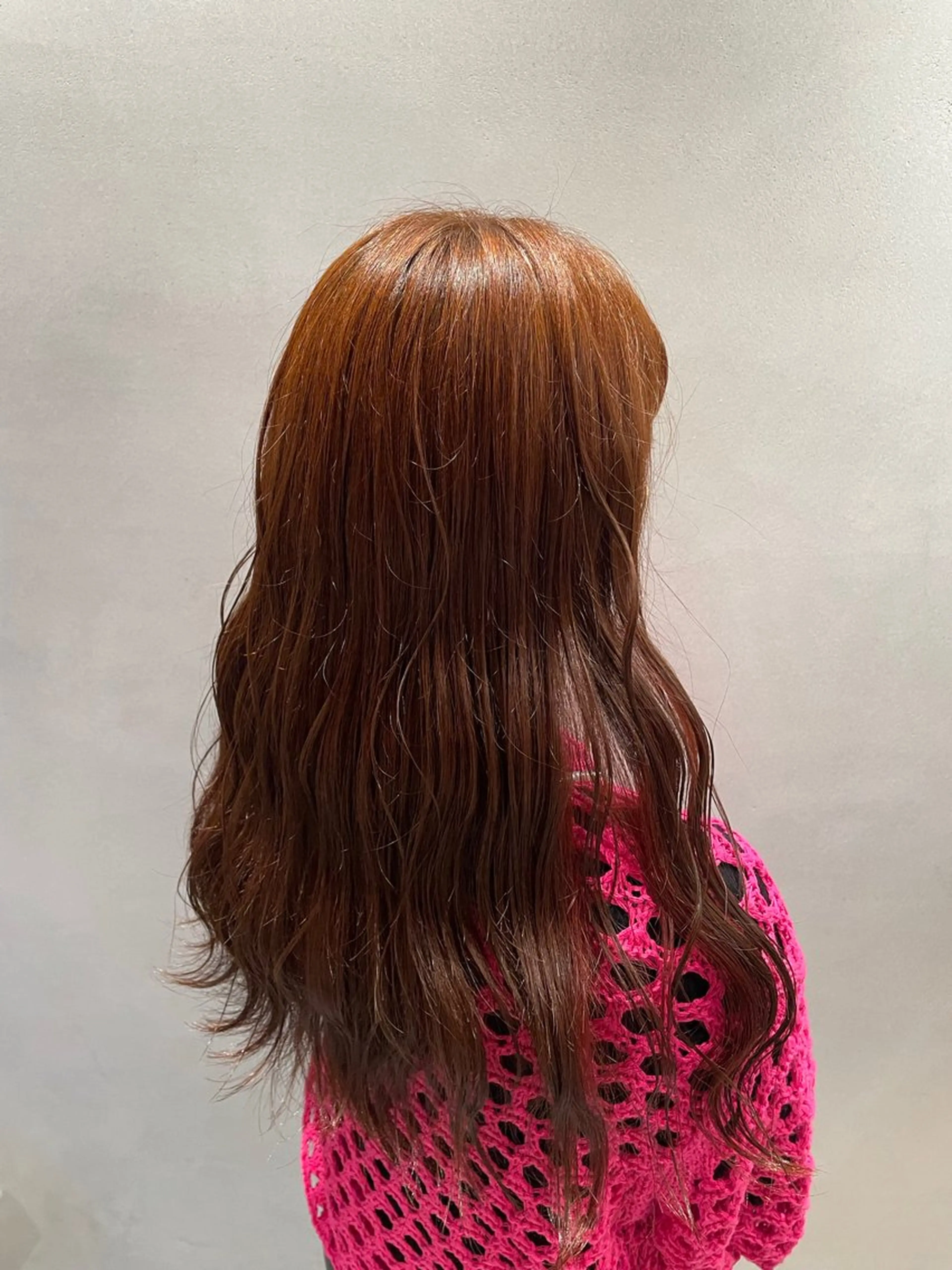 ロング カラー ブラウンカラー オレンジ オレンジブラウン 森 遥菜のヘアスタイル