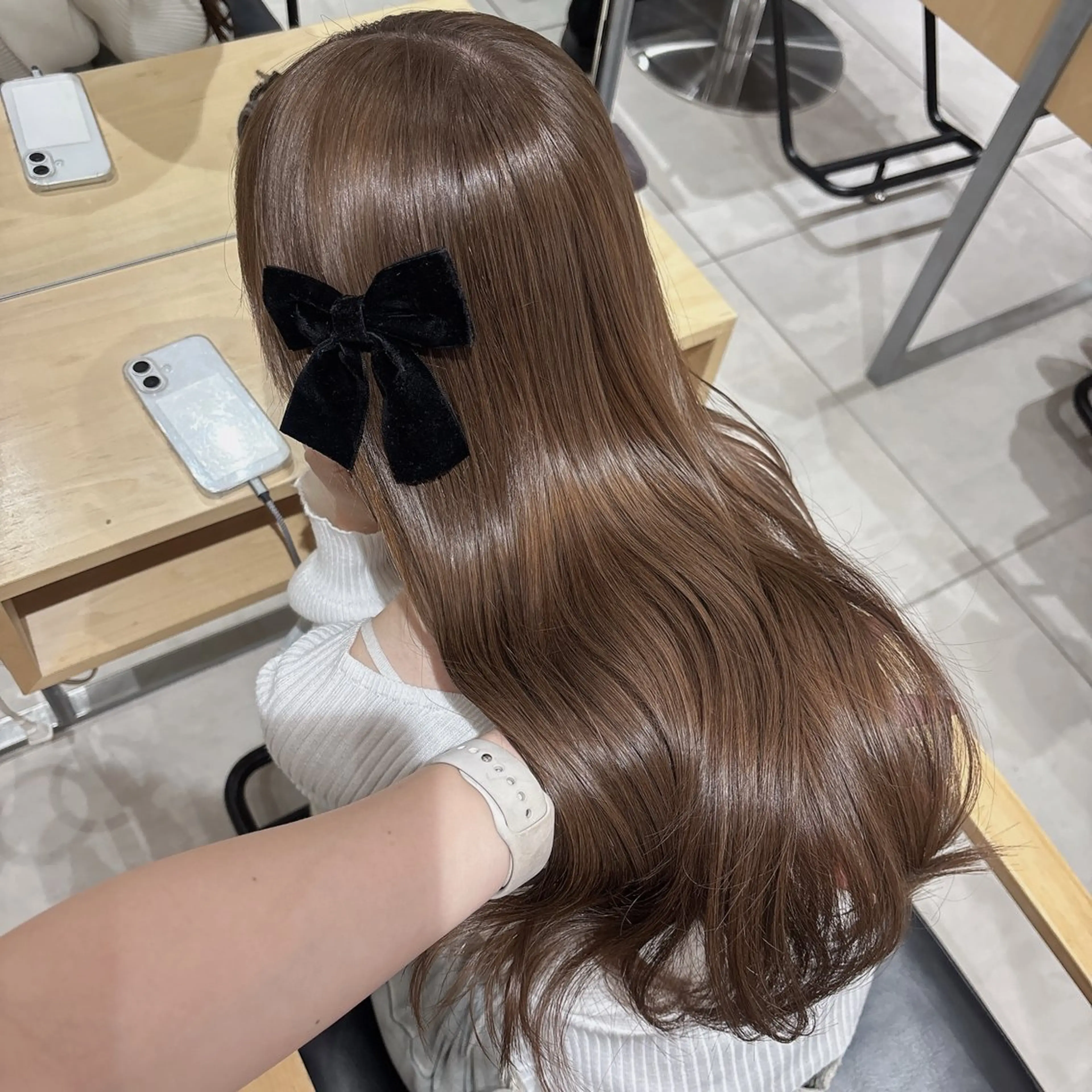 セミロング ヘアカラー ヘアセット ゆるふわ透明感カラー 🎀ほの/表参道のヘアスタイル