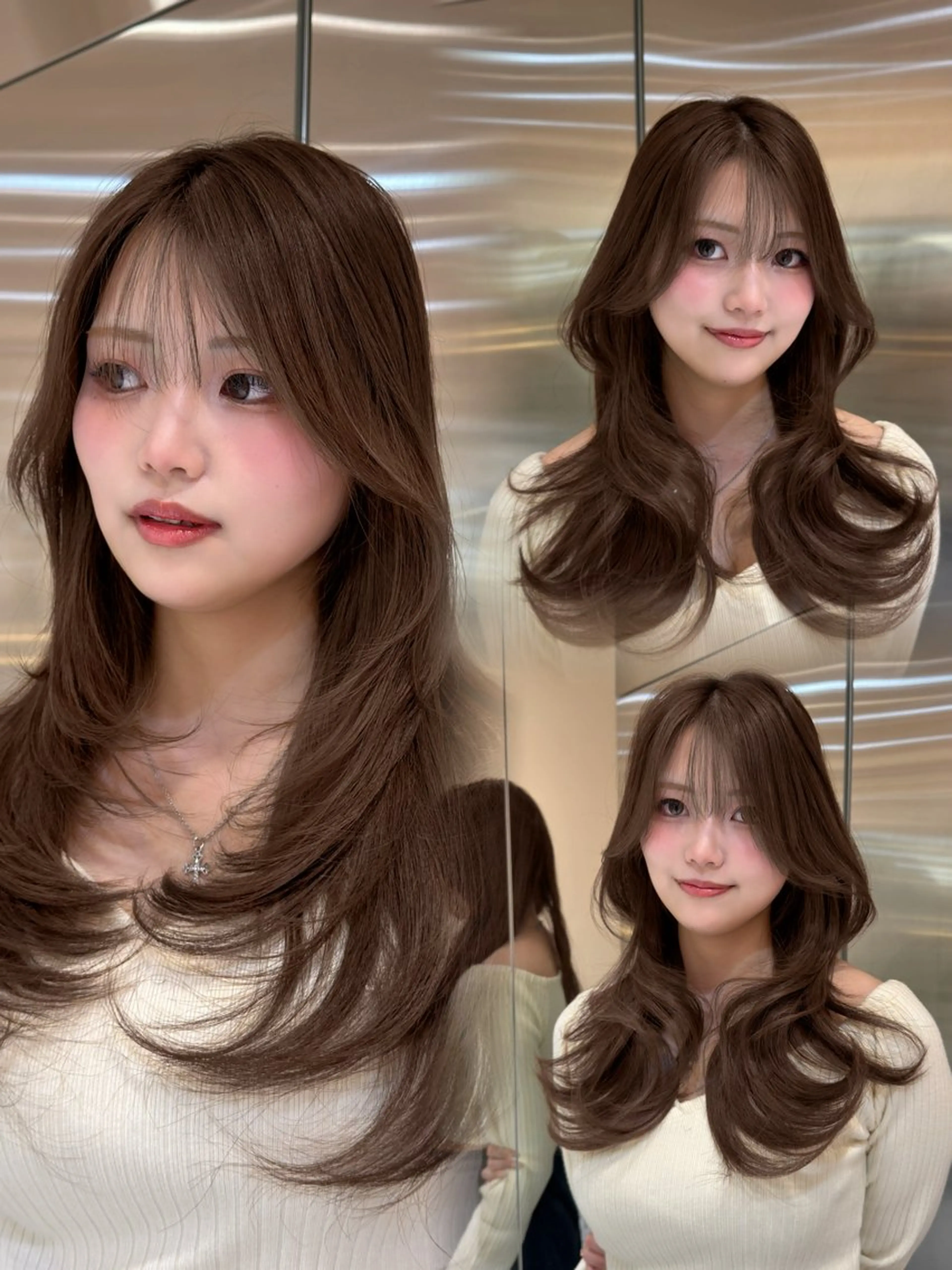 ミディアム 絶対垢抜けレイヤー/ 透明感カラーリョウヤのヘアスタイル