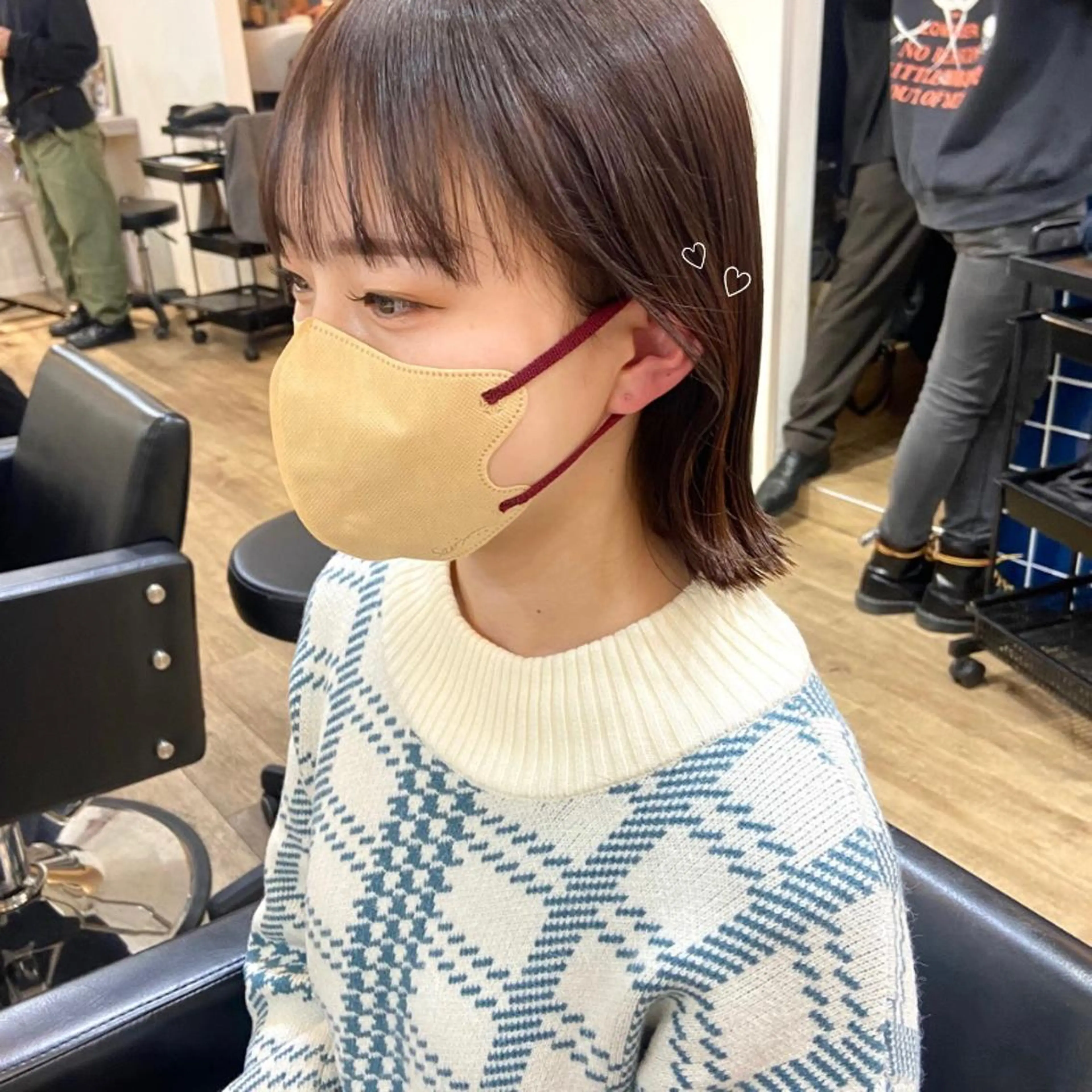 ミディアム ボブ ハイライト 髪質改善 mai 🎀 / 梅田美容室のヘアスタイル