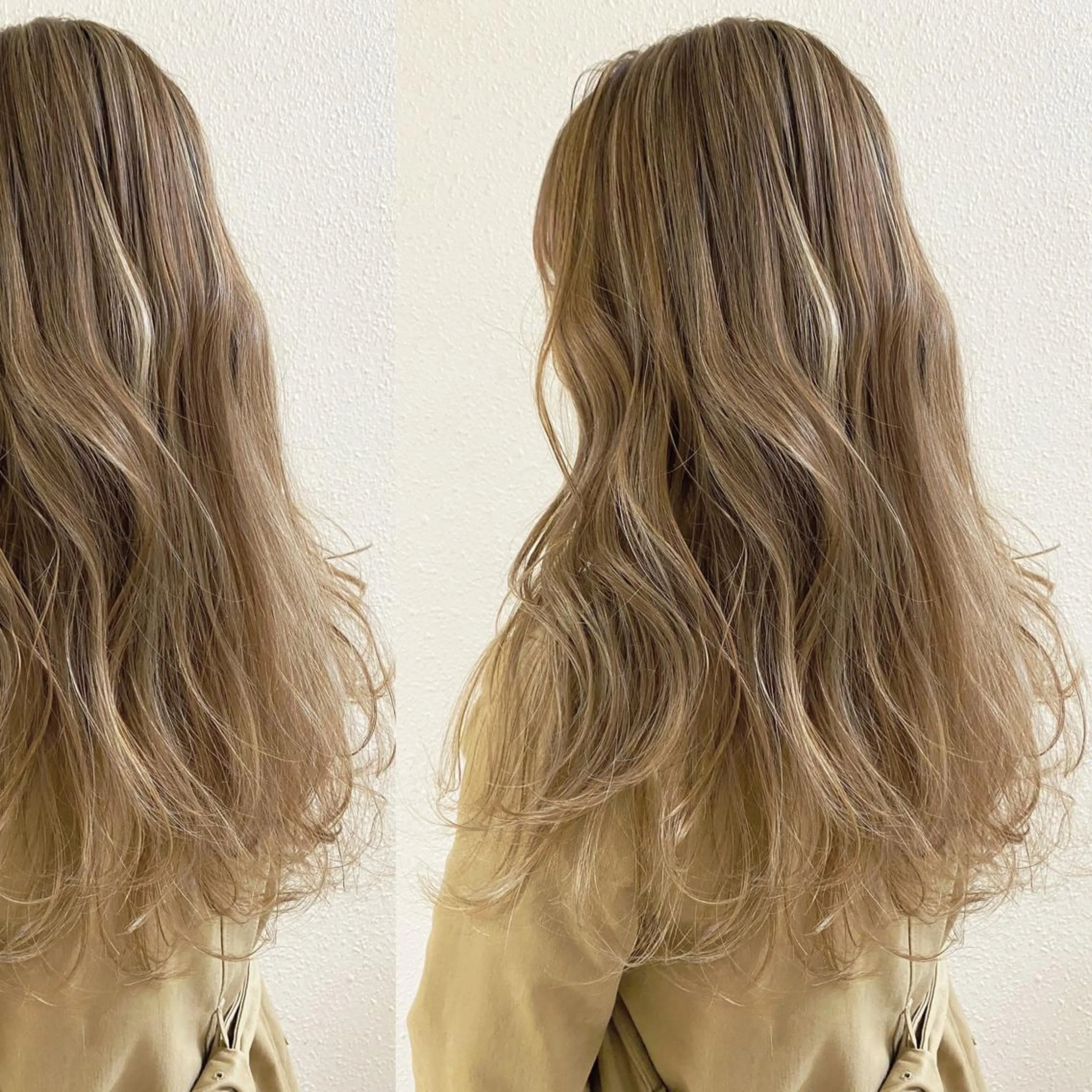 セミロング カラー 透明感カラー ハイライトカラー ハイライト ヘアカラー トリートメント ツキノキ ミナのヘアスタイル