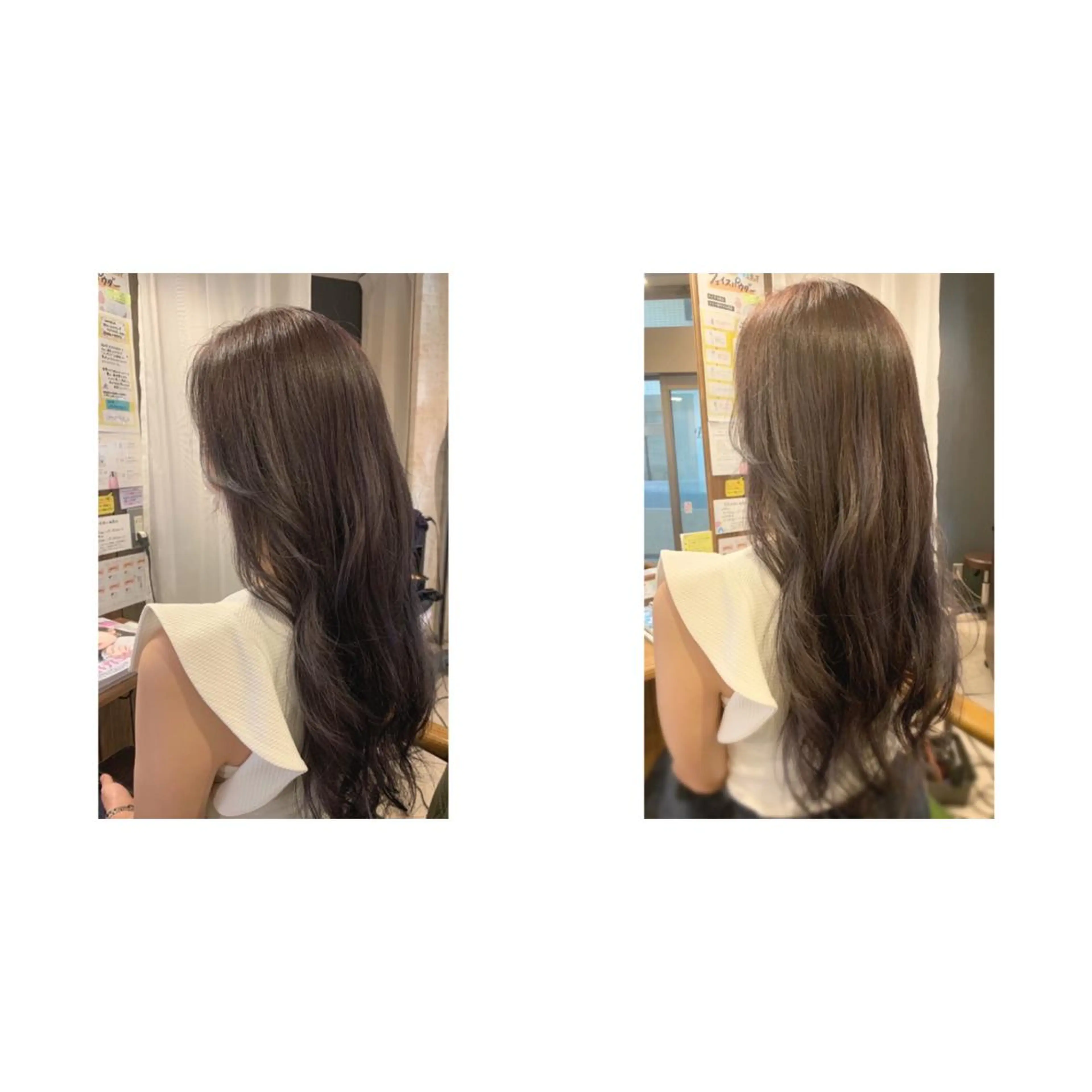 ロング カラー ブリーチ 透明感カラー グレージュ ラベンダーカラー ラベンダーグレージュ ヘアカラー トリートメント ✨縮毛矯正✨髪質改善 ナカシマ ユミのヘアスタイル