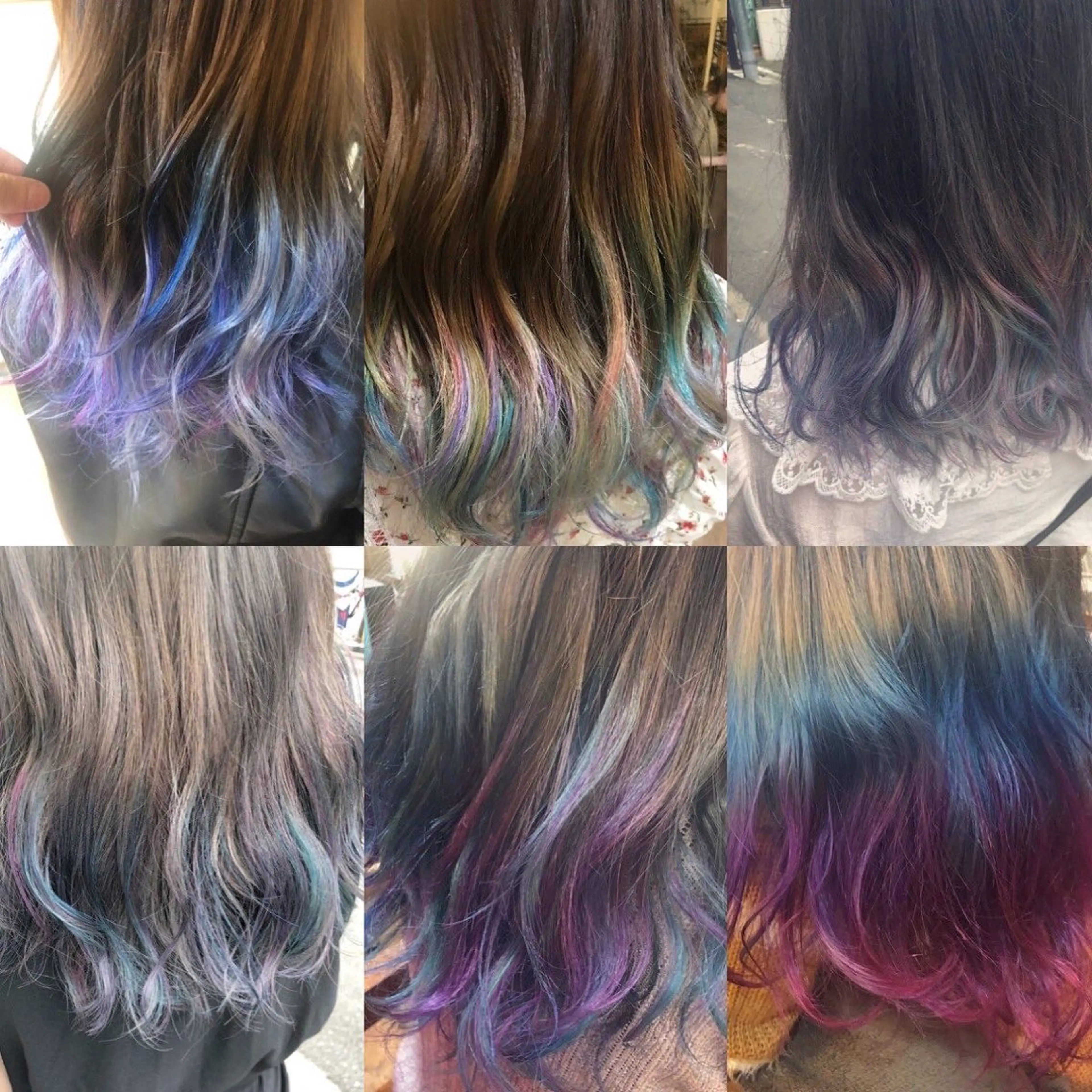 ロング カラー お団子ヘア ブリーチ デザインカラー ユニコーンカラー 卒業式のヘアスタイル カット ヘアカラー トリートメント 原宿サロン代表 デザインカラー伊藤卓のヘアスタイル