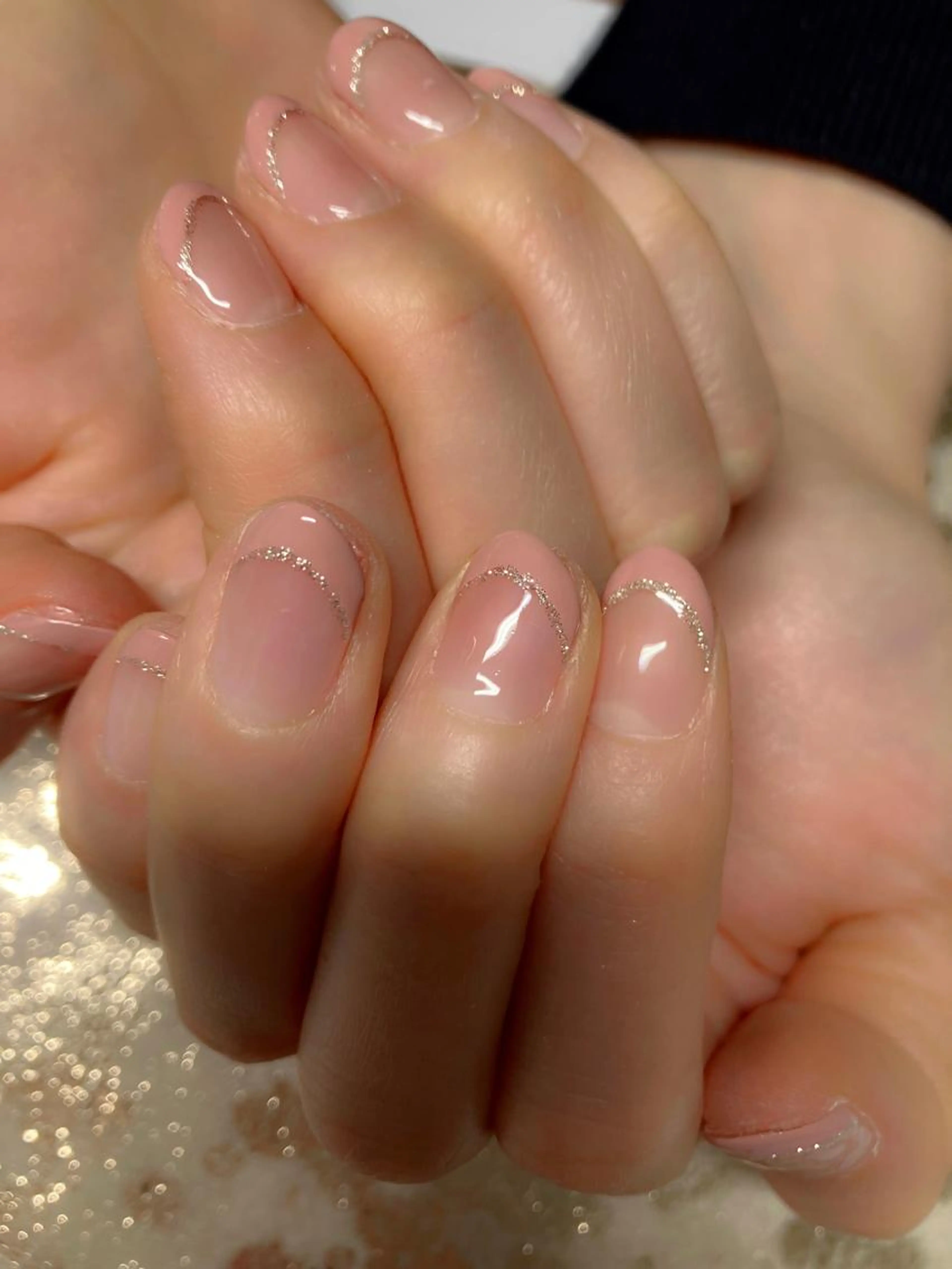 オフなし💅フレンチ　ラメライン🌟の写真