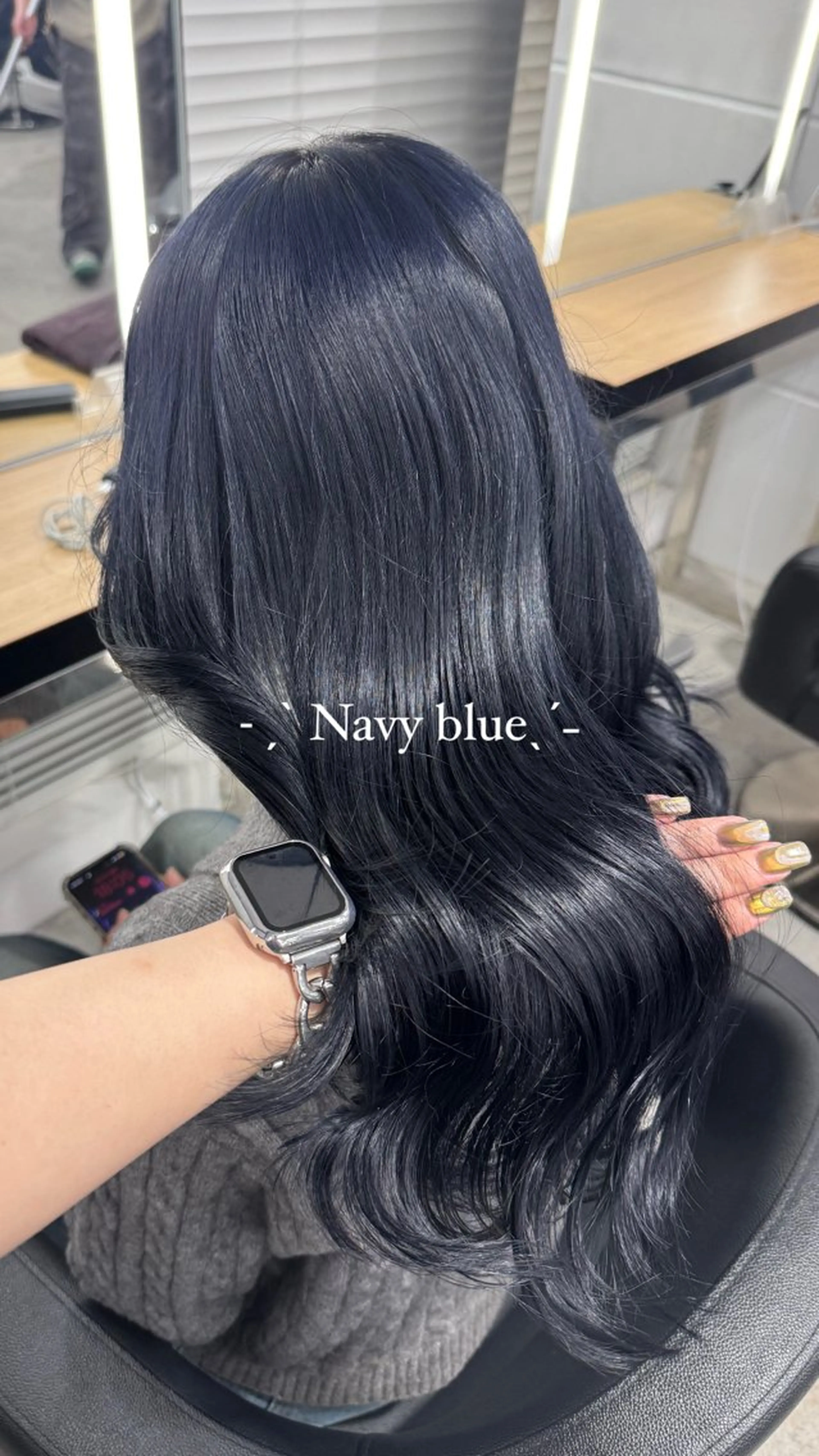 ロング カラー ヘアカラー 暗髪🩶ラベンダー/ ブルー/ユウナ🤍のヘアスタイル