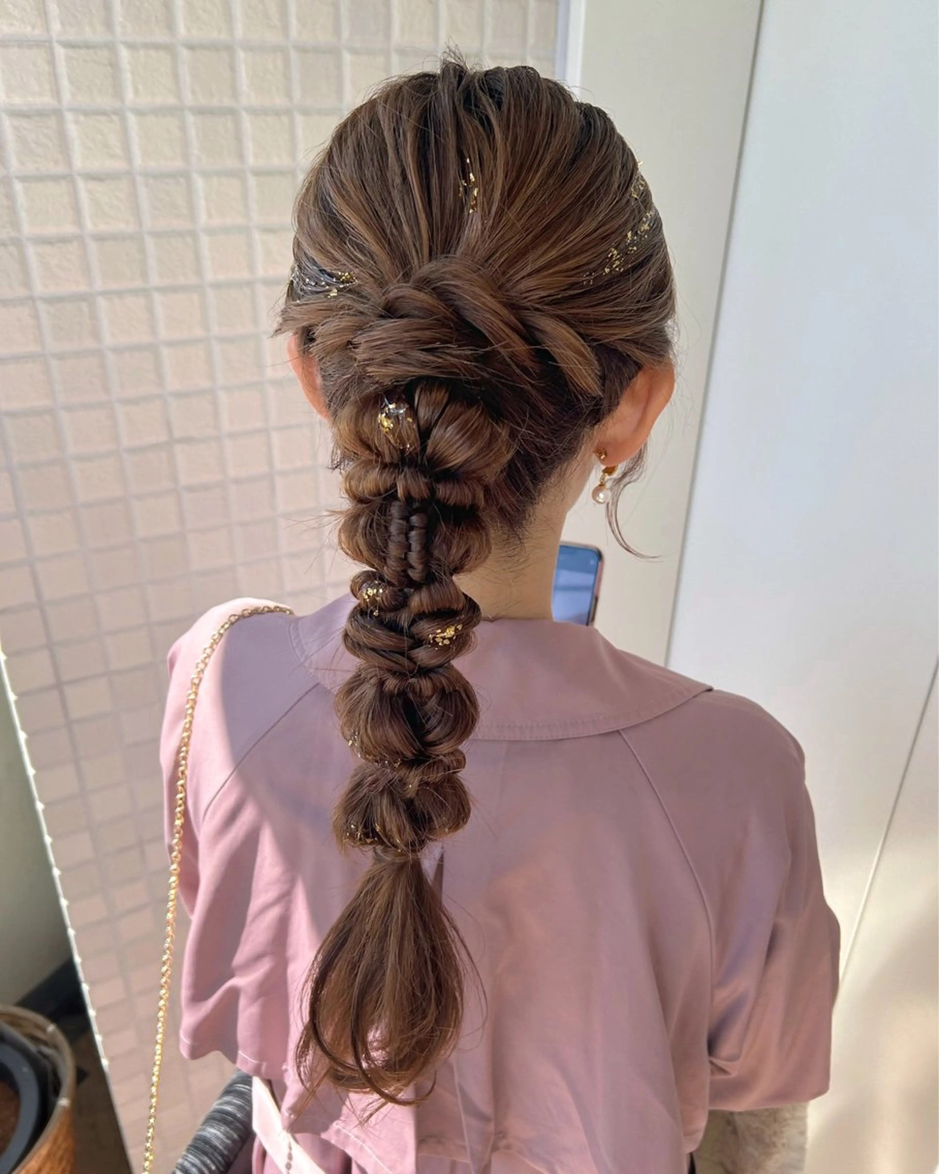 セミロング ヘアアレンジ 艶カラー/縮毛矯正/ ケア/アレンジ/桜悠のヘアスタイル