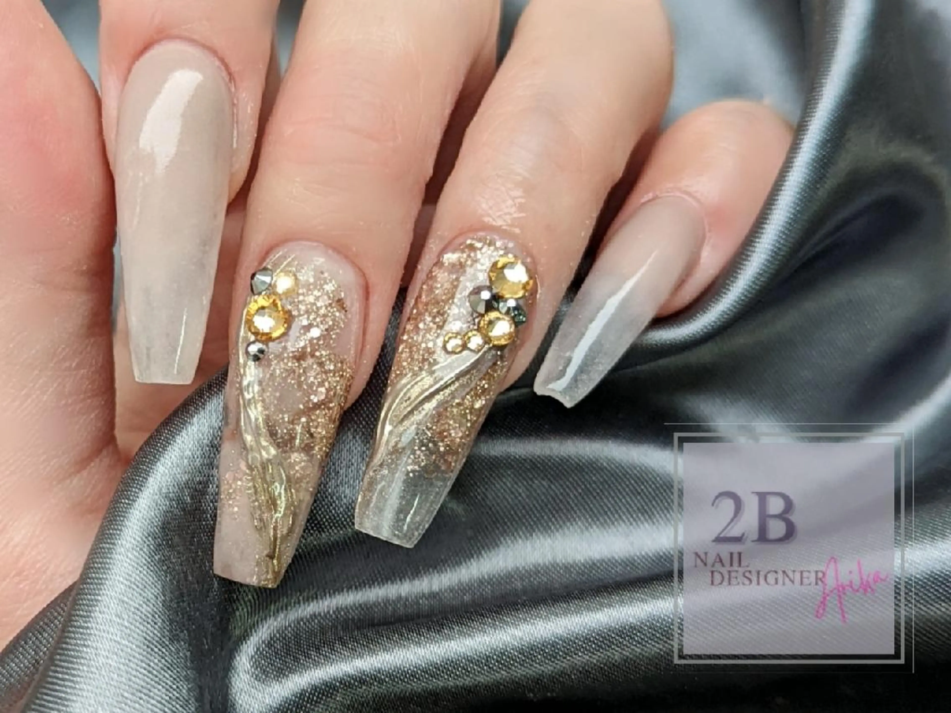 ネイル アートネイル ニュアンスネイル シンプルネイル ブライダルネイル ホワイト 2B__nails ニービー京都伏見区のネイルデザイン