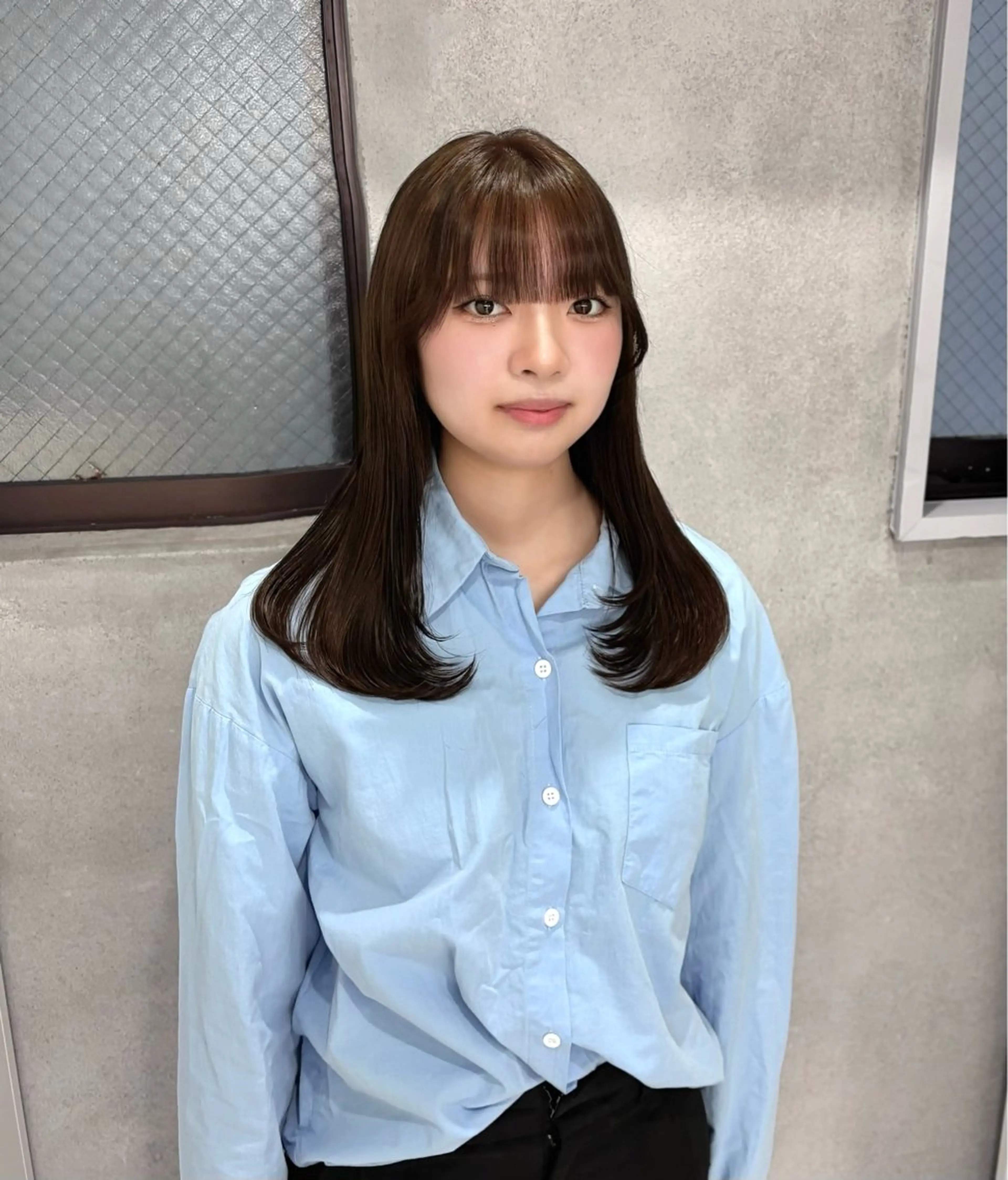 ロング カラー 透明感カラー ヘアカラー 心愛/天神/レイヤー /透明感カラー/艶髪のヘアスタイル