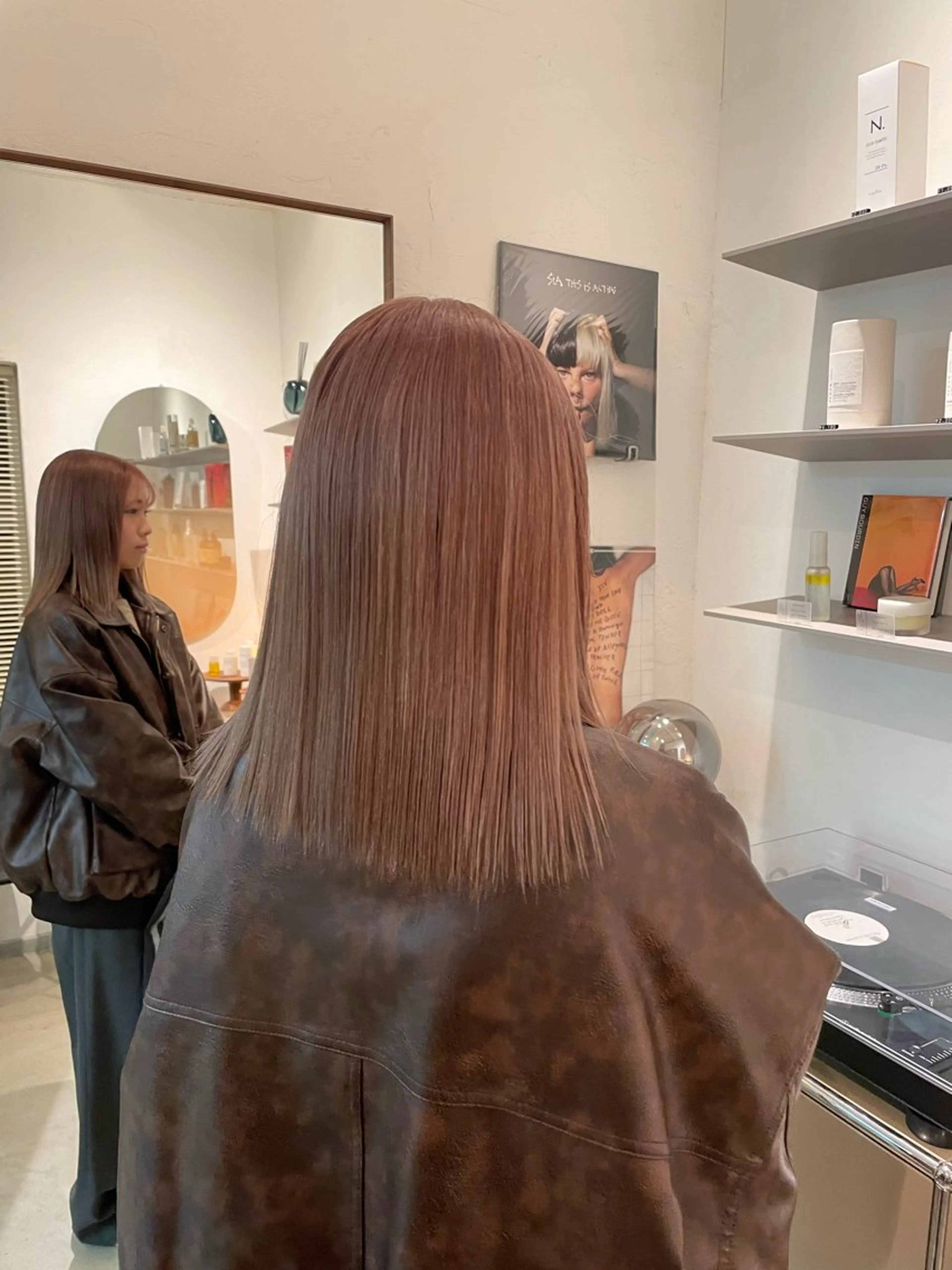 ミディアム カラー ベージュカラー HITOMI 福岡パーマのヘアスタイル