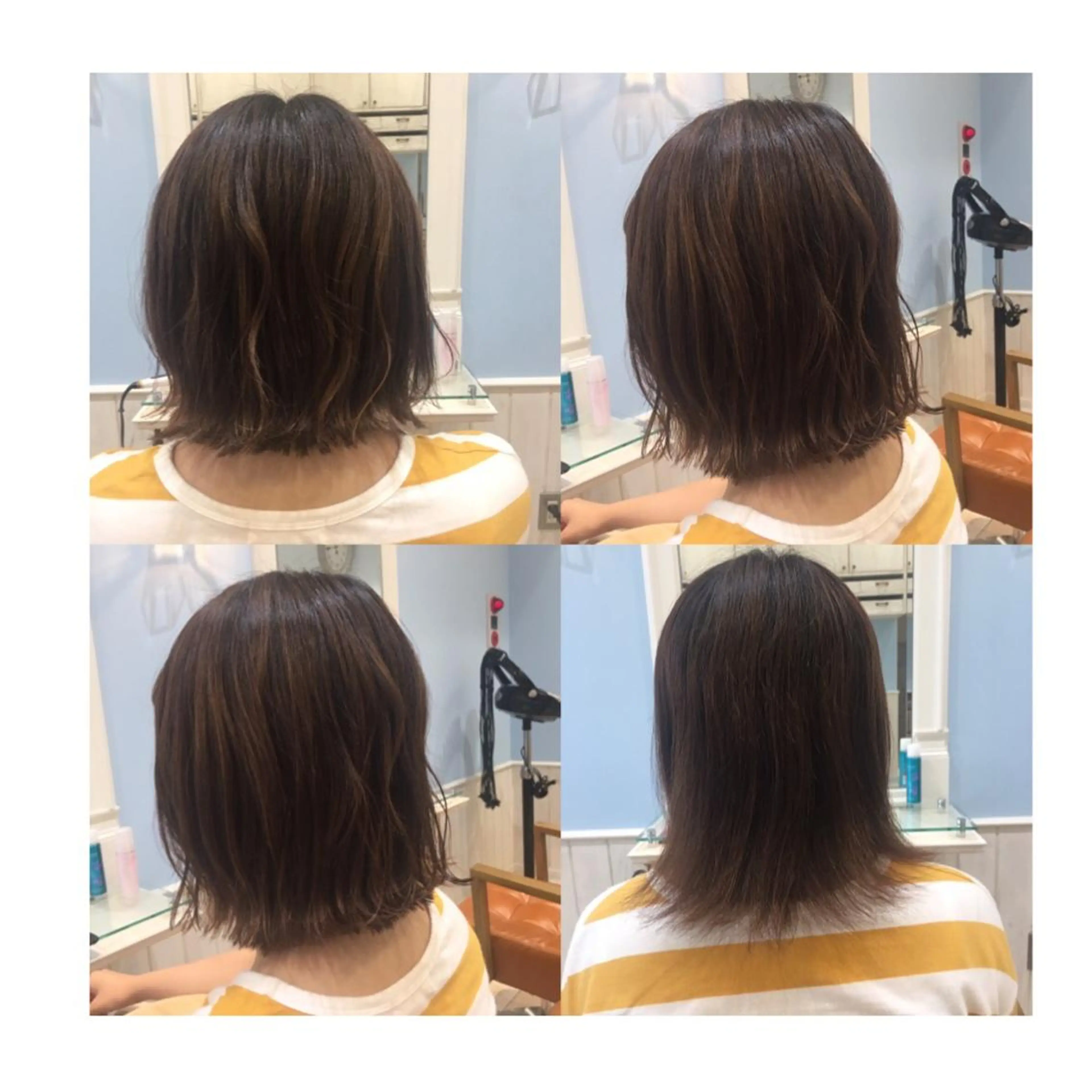 ミディアム 切りっぱなしボブ ボブ うる艶カラー 🫶🏼💭mikaのヘアスタイル