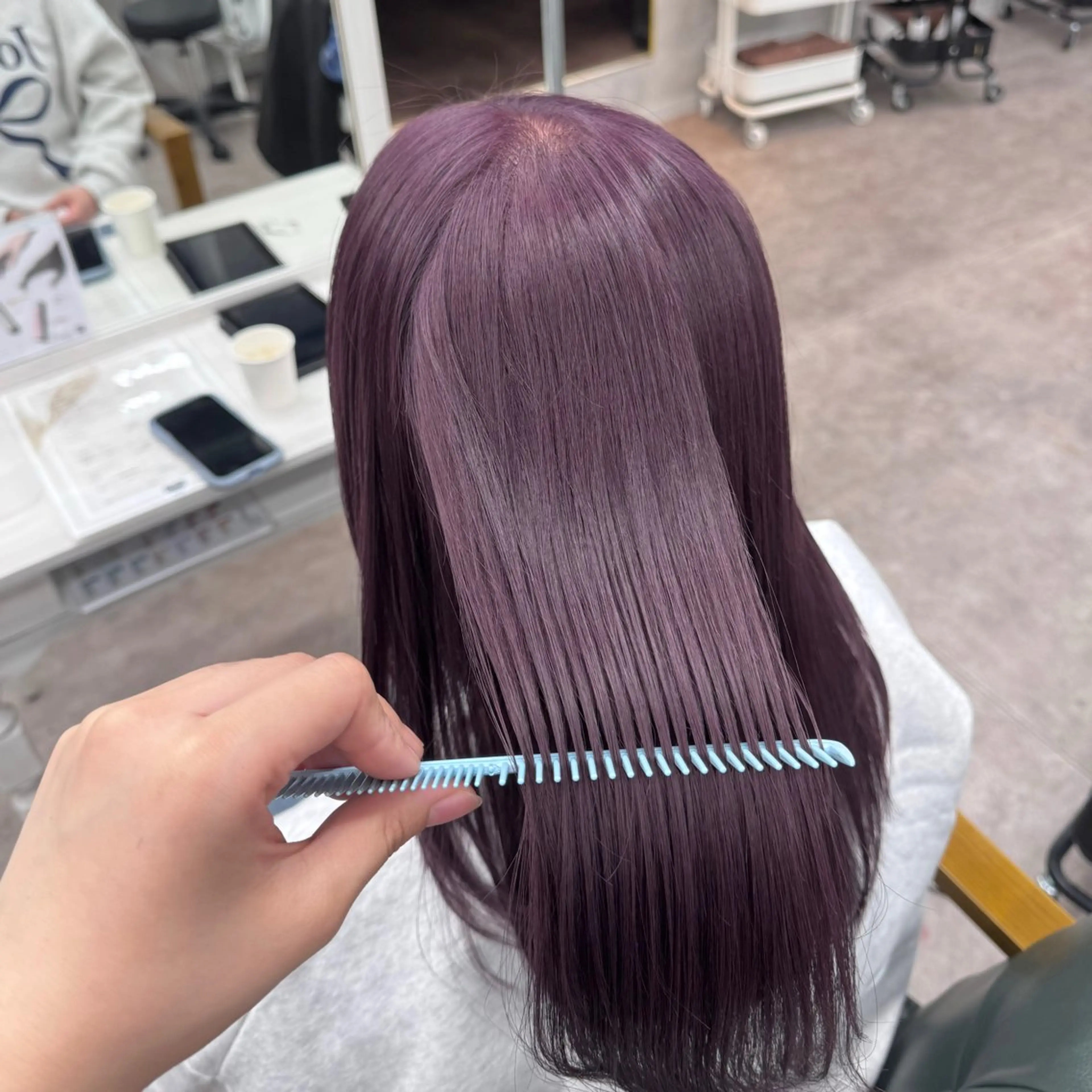 セミロング カラー カット ヘアカラー JUNSHIN🦋 ヘアセット／カラーのヘアスタイル