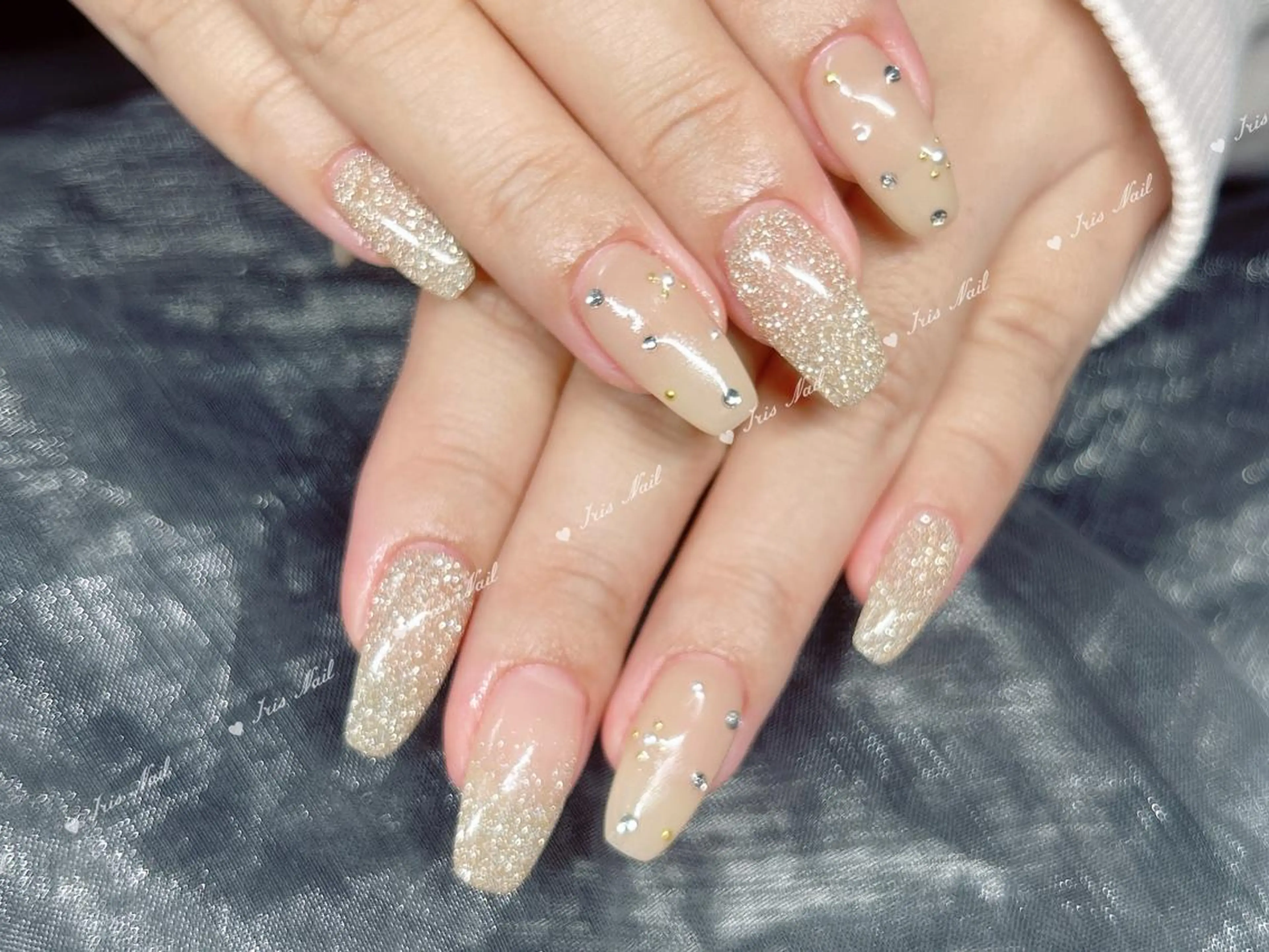 ネイル キラキラネイル ストーンネイル ハンドネイル ハンドケア IRIS NAIL大塚のネイルデザイン