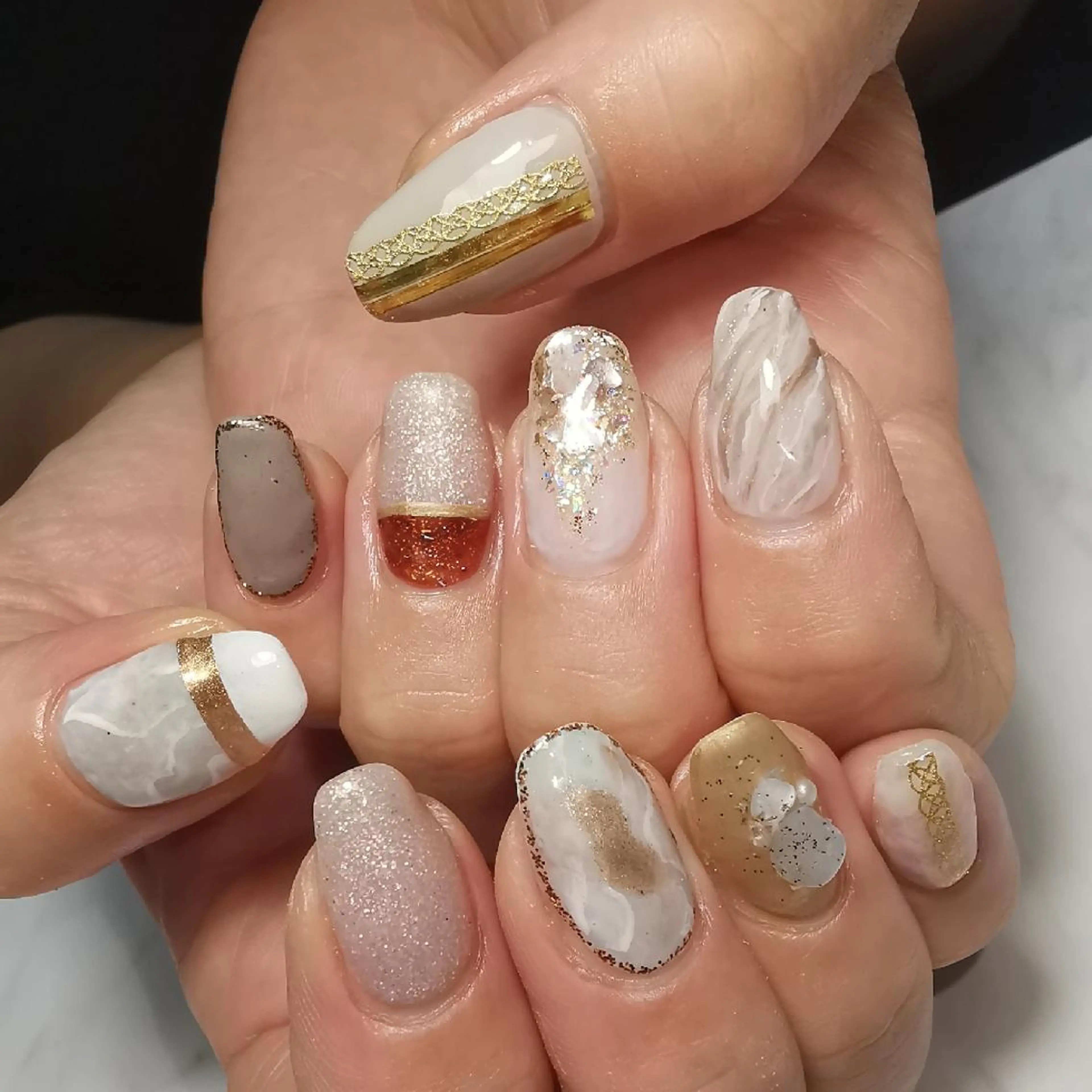 ネイル 持ち込み ニュアンスネイル ハンドネイル reve あやののネイルデザイン