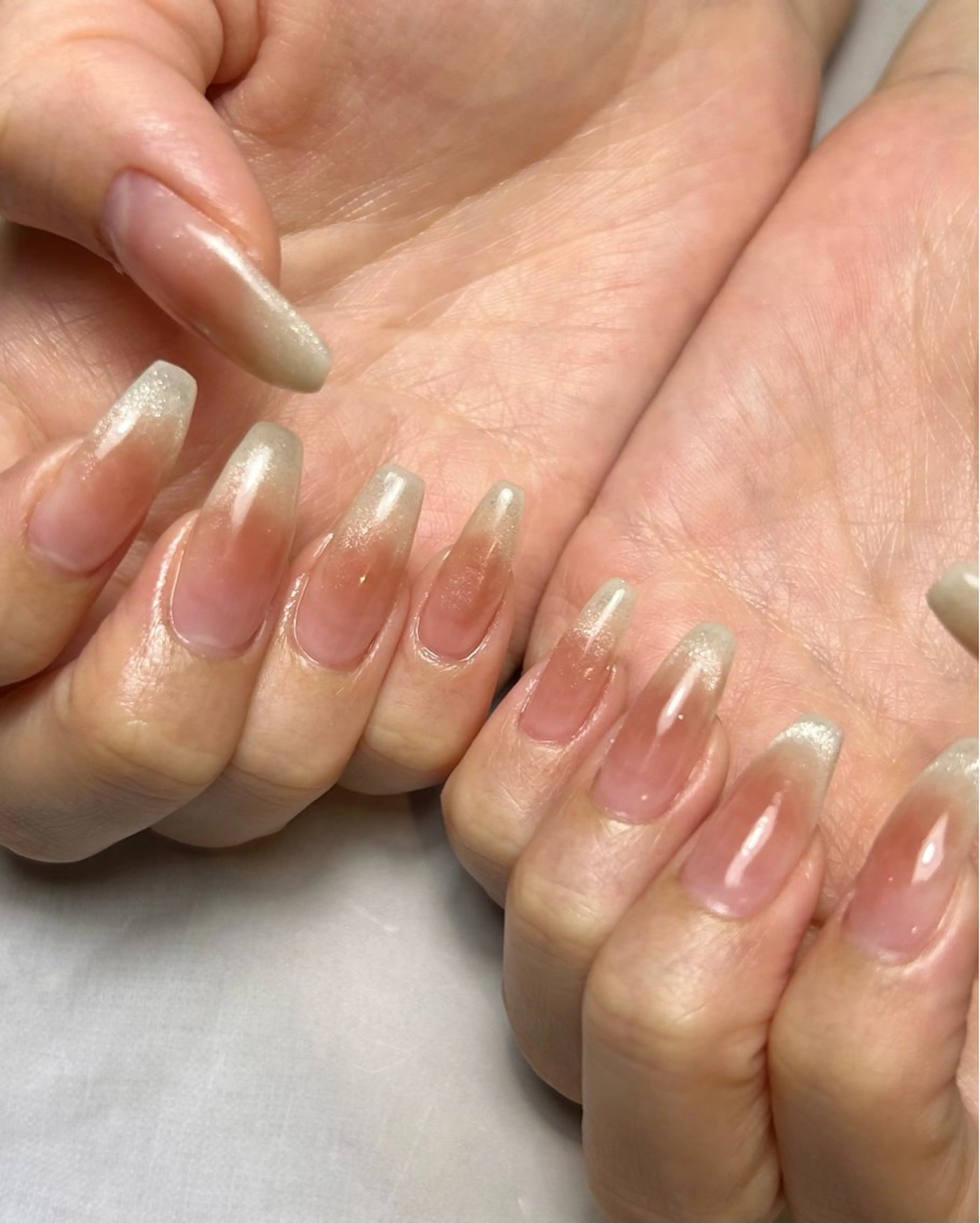 ネイル チークネイル 持ち込み オレンジ ハンドネイル Reflection marikoのネイルデザイン