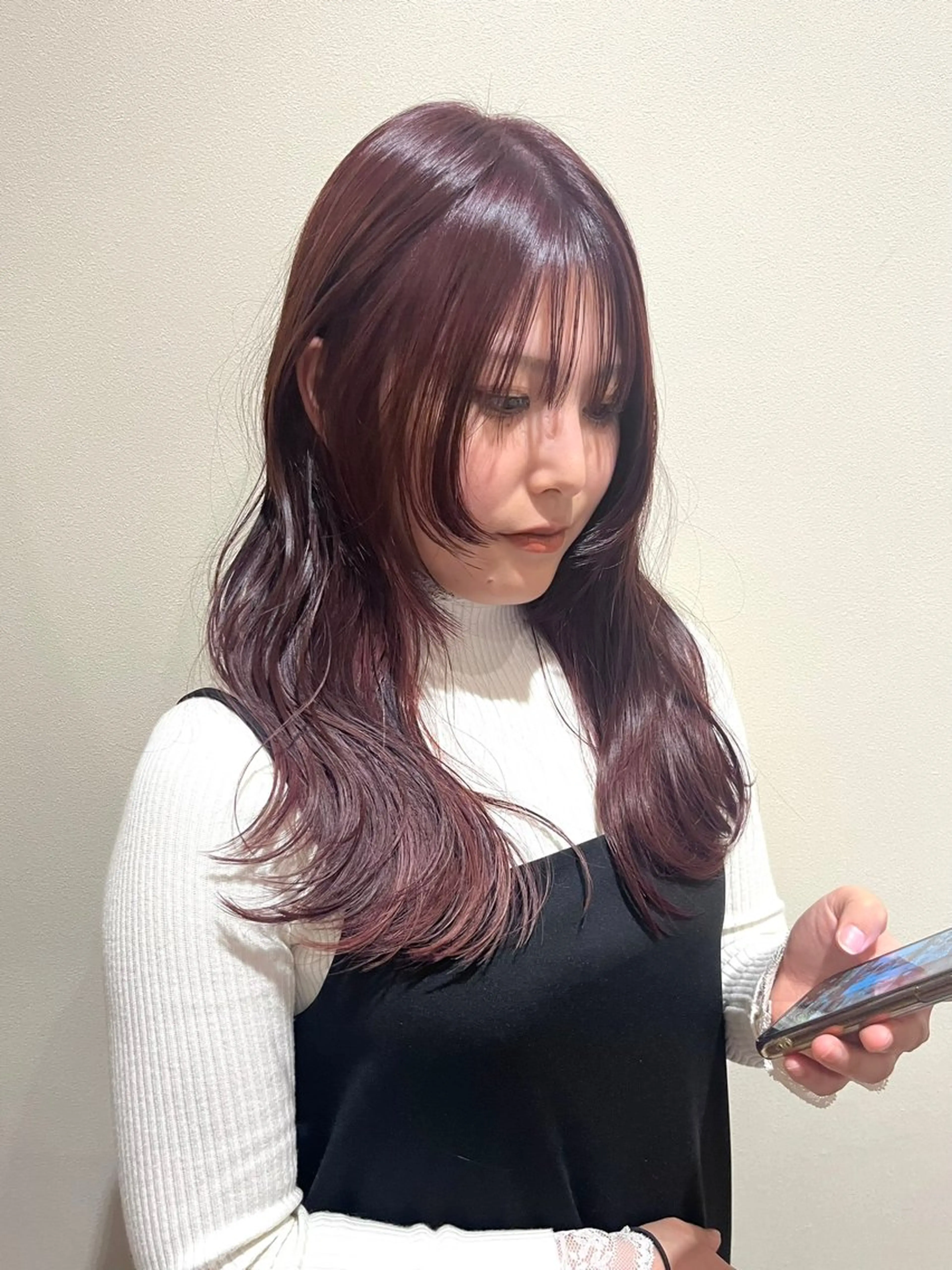 カラー ブリーチ ダブルカラー ブリーチなしカラー 杉本 舞のヘアスタイル