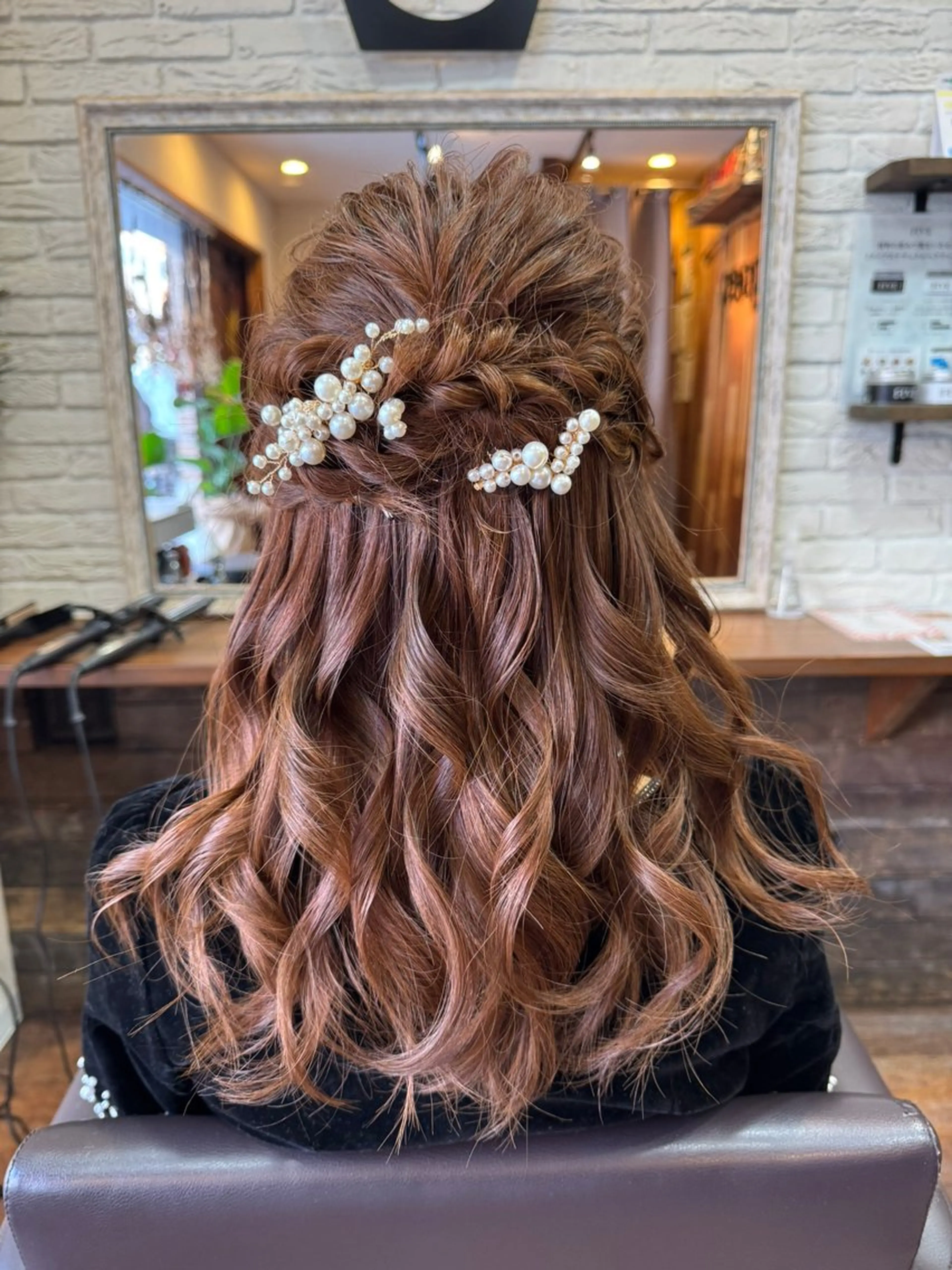 ロング ヘアアレンジ ハーフアップ ヘアセット 丹 由佳のヘアスタイル