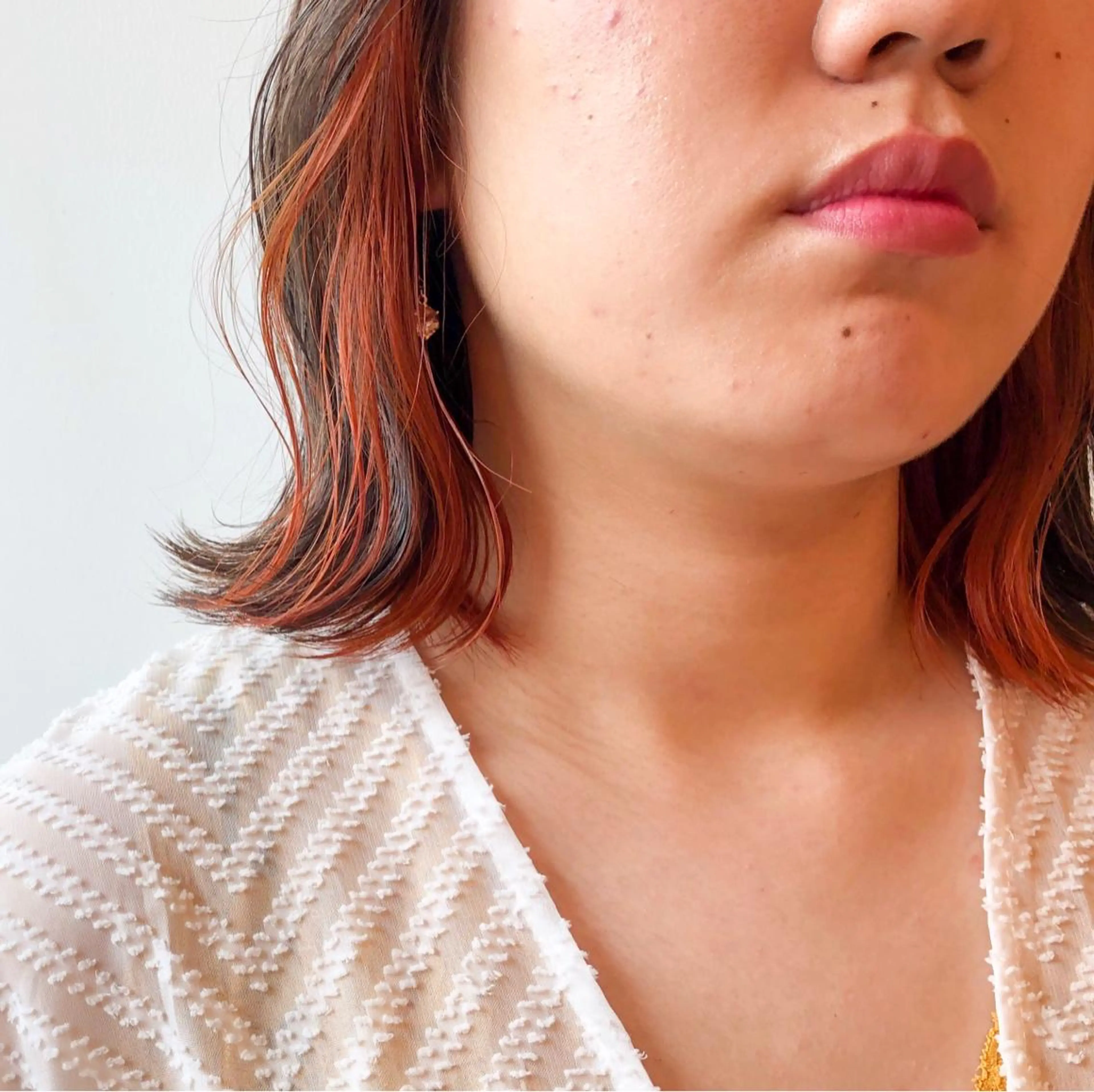 ミディアム カラー インナーカラー オレンジ 尾籠 美幸 (オゴモリ ミユキ)のヘアスタイル