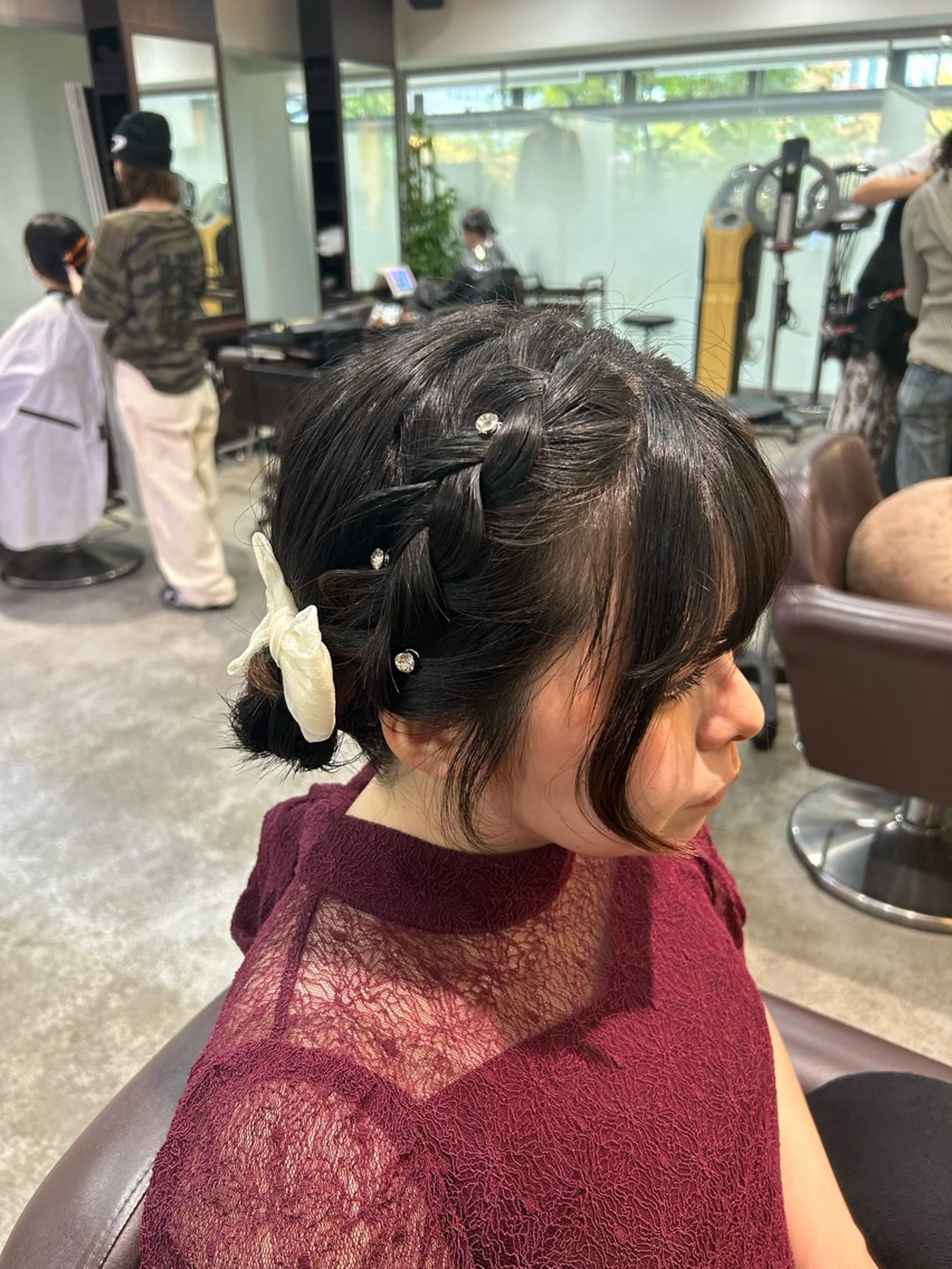 ショート お団子ヘア ヘアセット 坂本奈都美 🎀のヘアスタイル