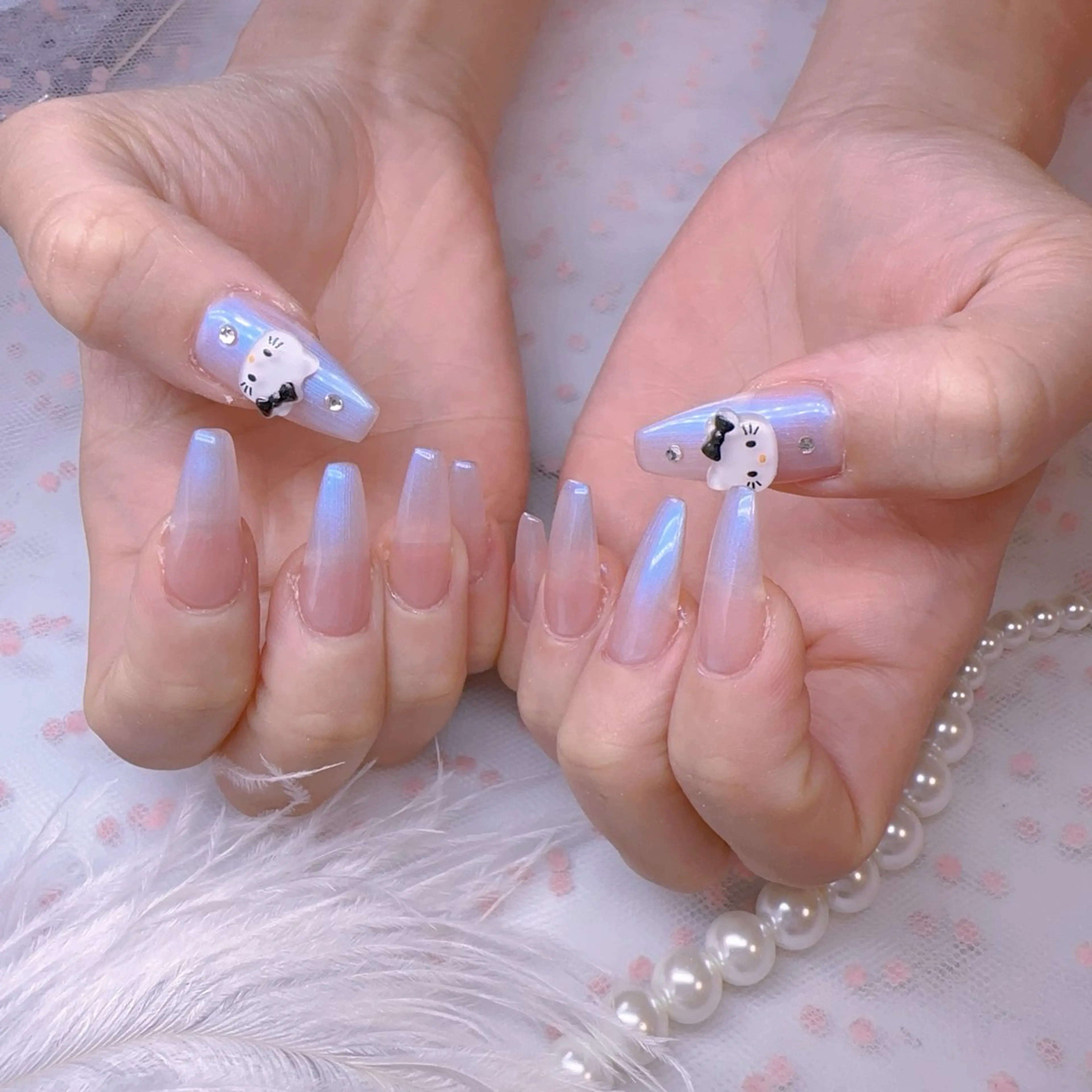 ネイル オーロラネイル 長さ出し フットネイル 韓国ネイル ラメ(グリッター) ハンドネイル Belle nail salon 新小岩のネイルデザイン