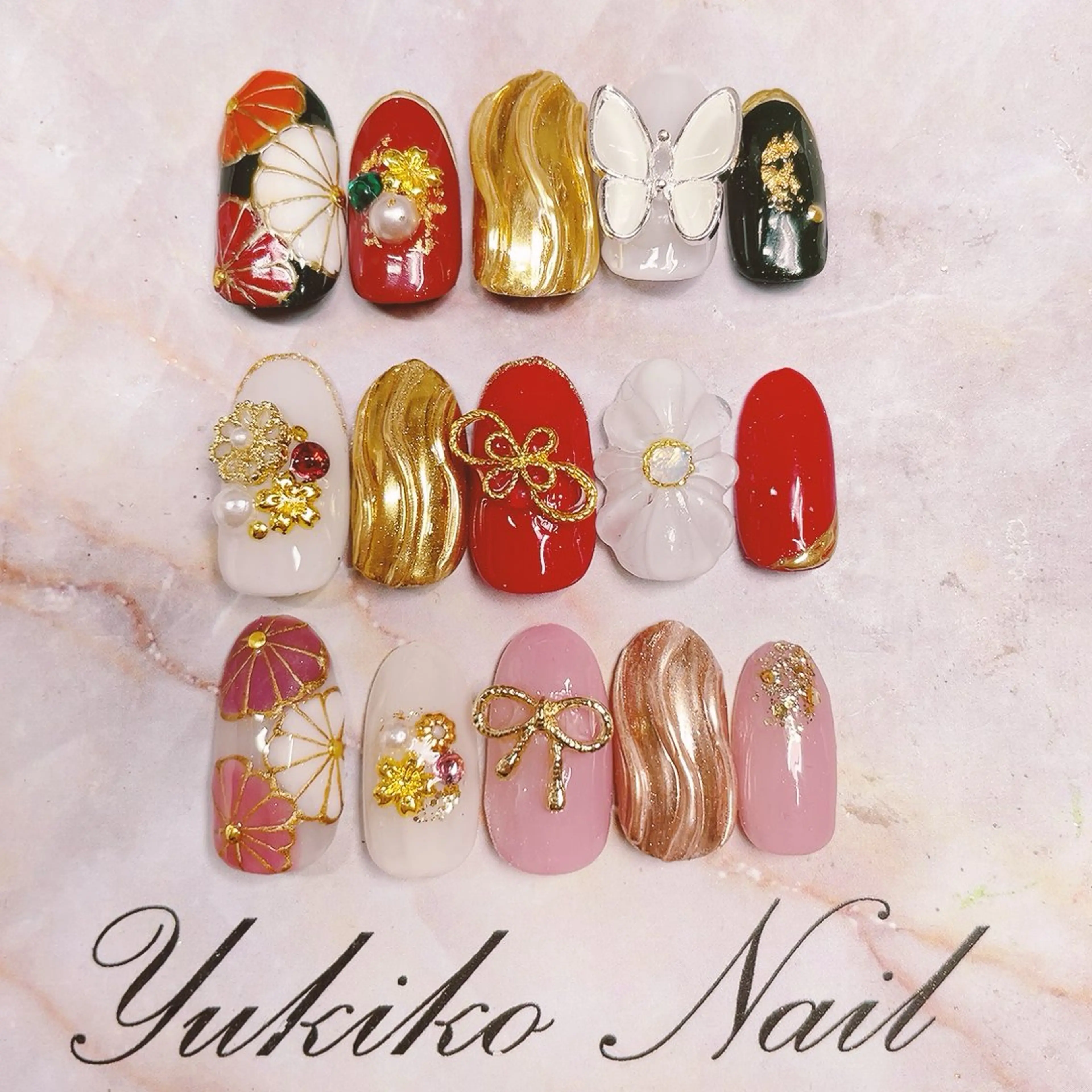 ネイル 成人式 ハンドネイル ユキコ ネイルのネイルデザイン