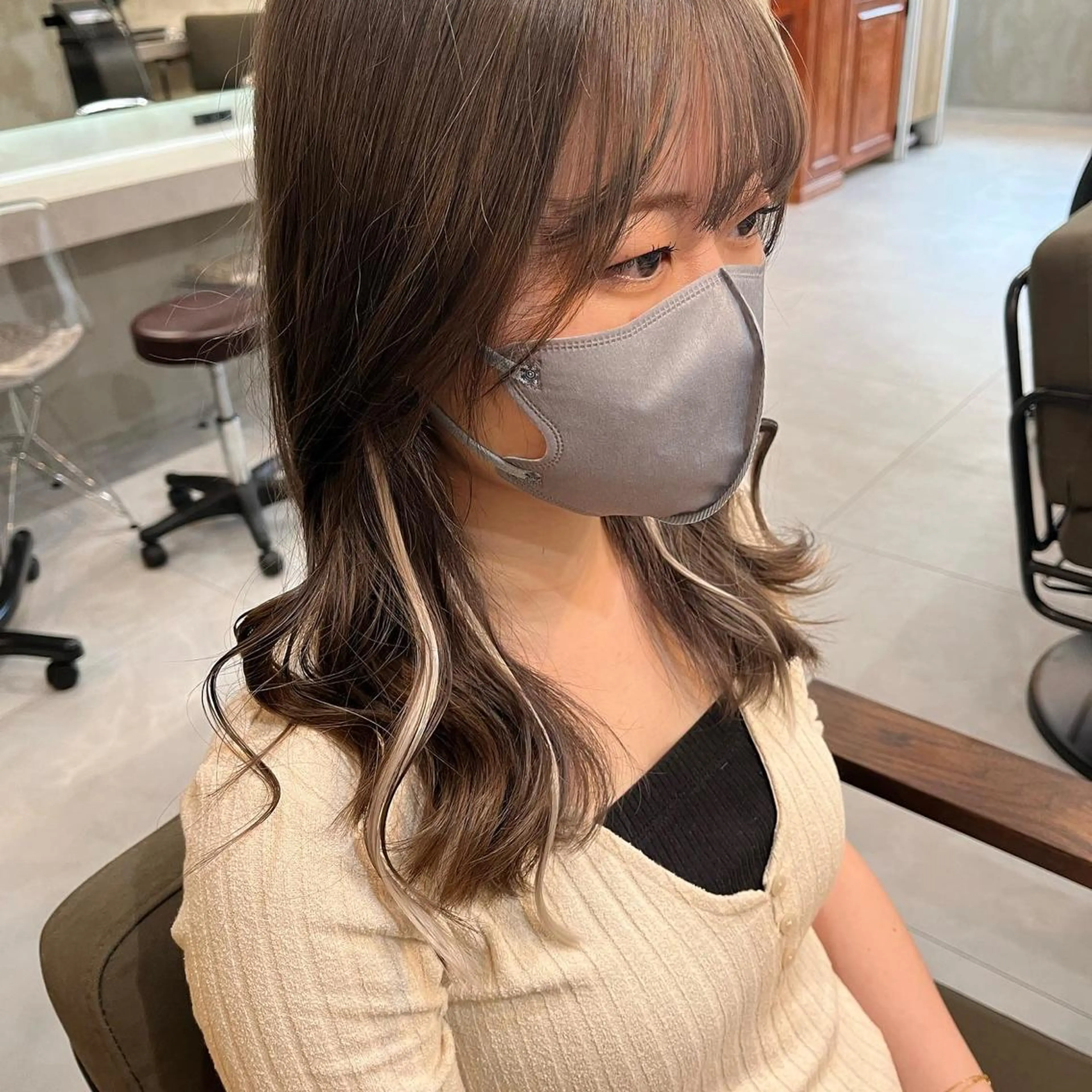 セミロング カラー ヘアアレンジ エクステ RIYA❤︎ Aujuaソムリエのヘアスタイル