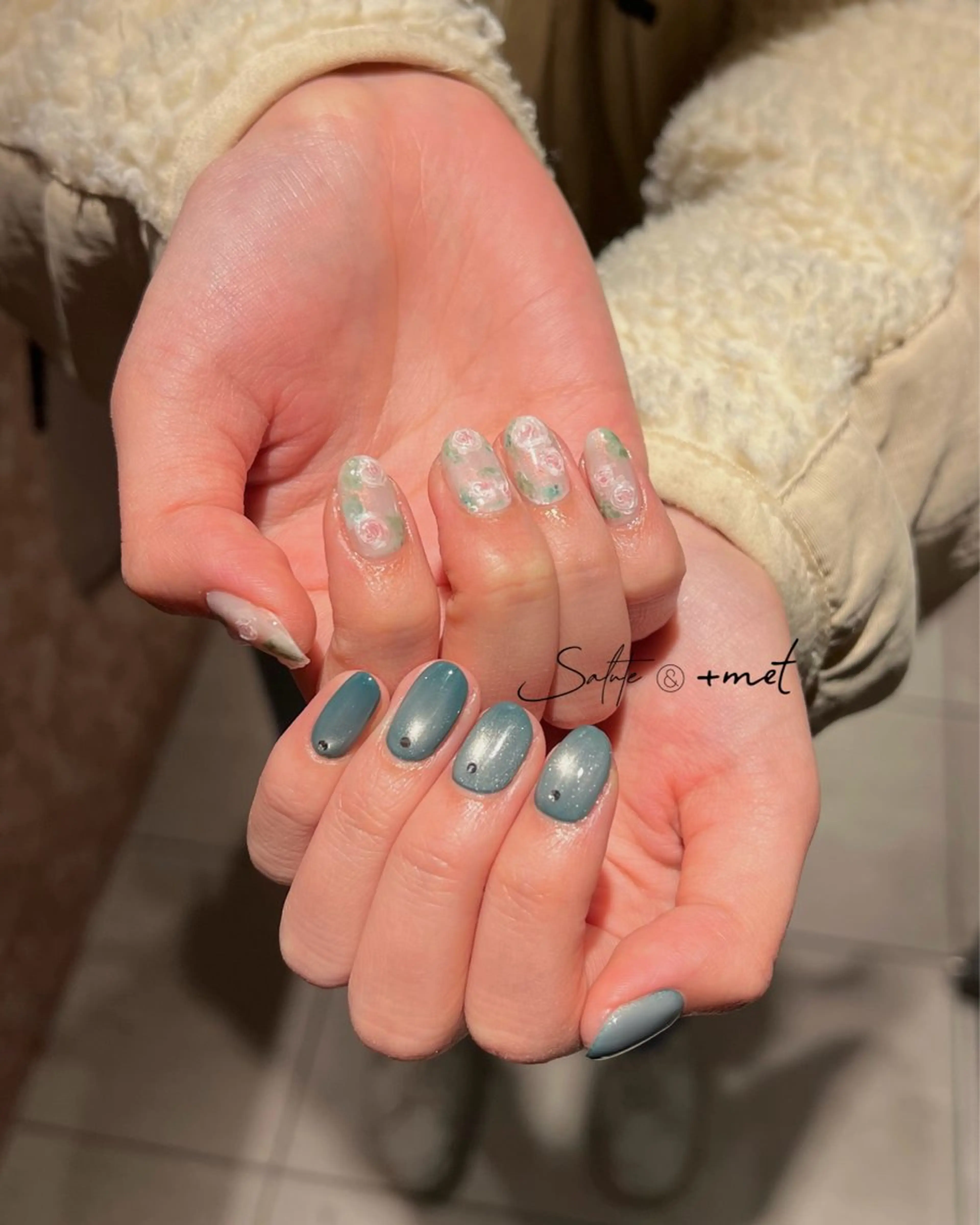 ネイル アートネイル マグネットネイル ニュアンスネイル 春ネイル ハンドネイル 小島 志音のネイルデザイン