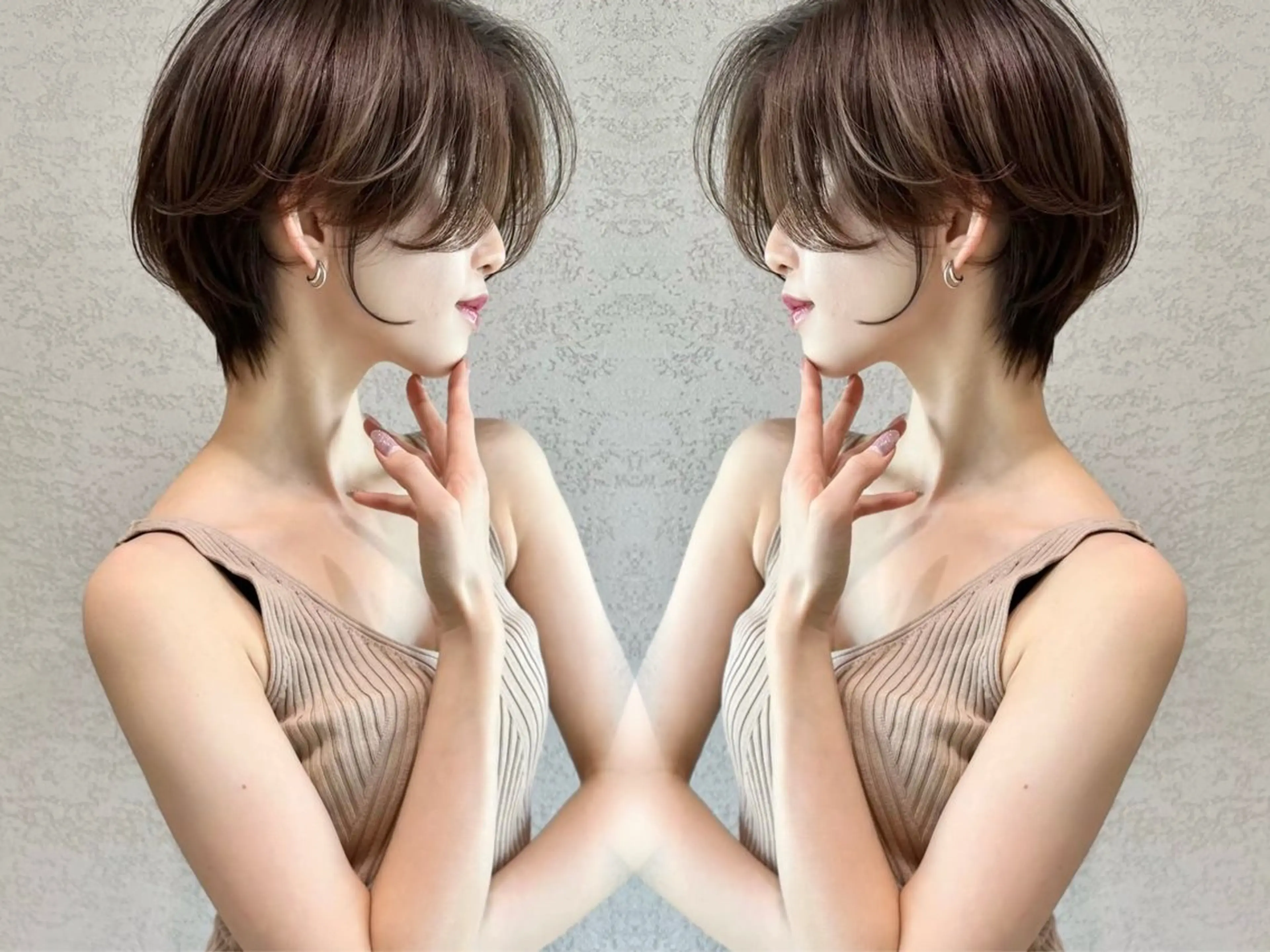 ショート カラー ボブ くびれヘア ショートヘア ショート/ボブ 岡田洸太のヘアスタイル