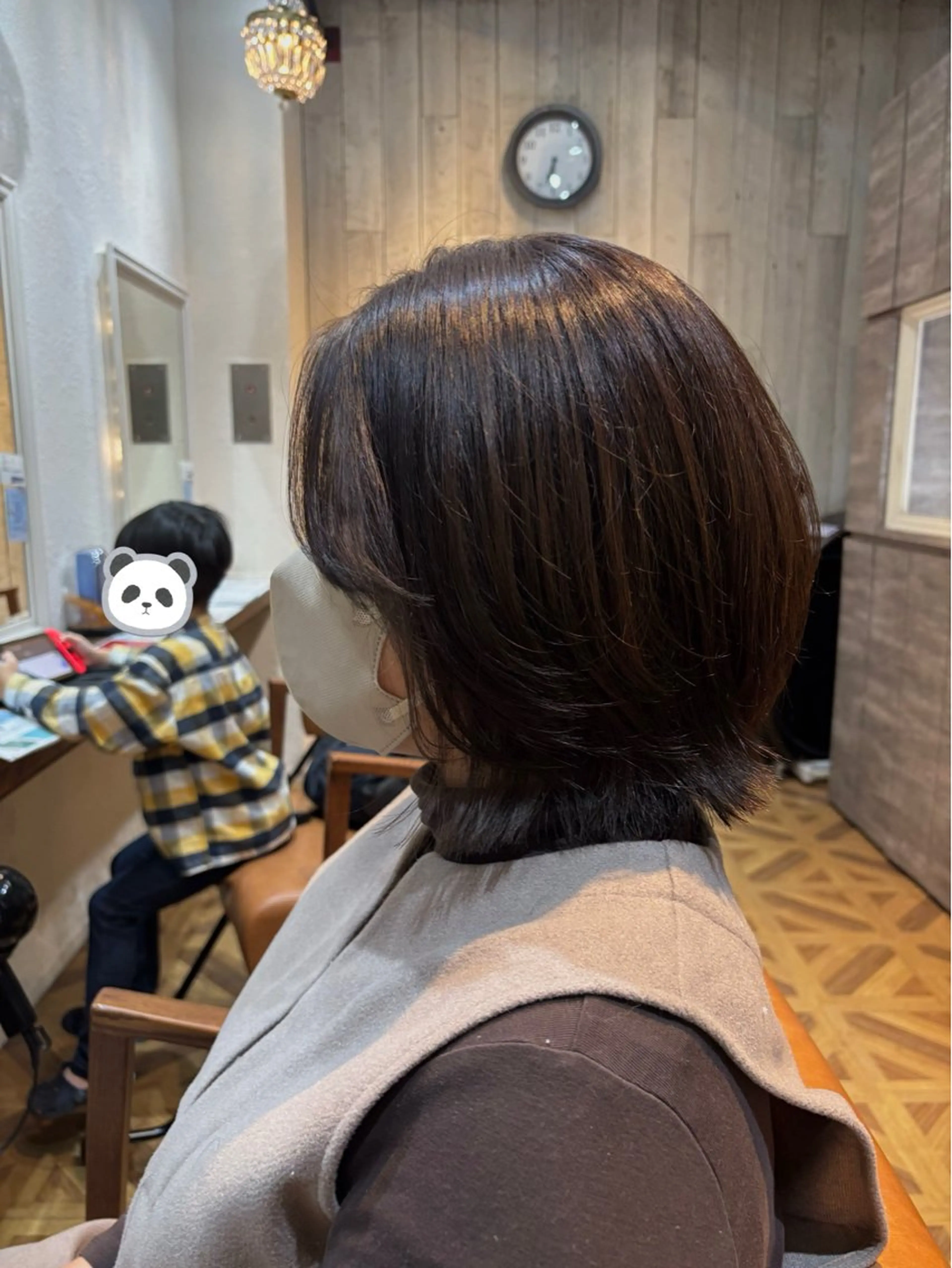 ミディアム カラー ボブレイヤー ブラウンカラー 透明感カラー ココアブラウン イルミナカラー ボブ/ショート/金田 夏葵のヘアスタイル