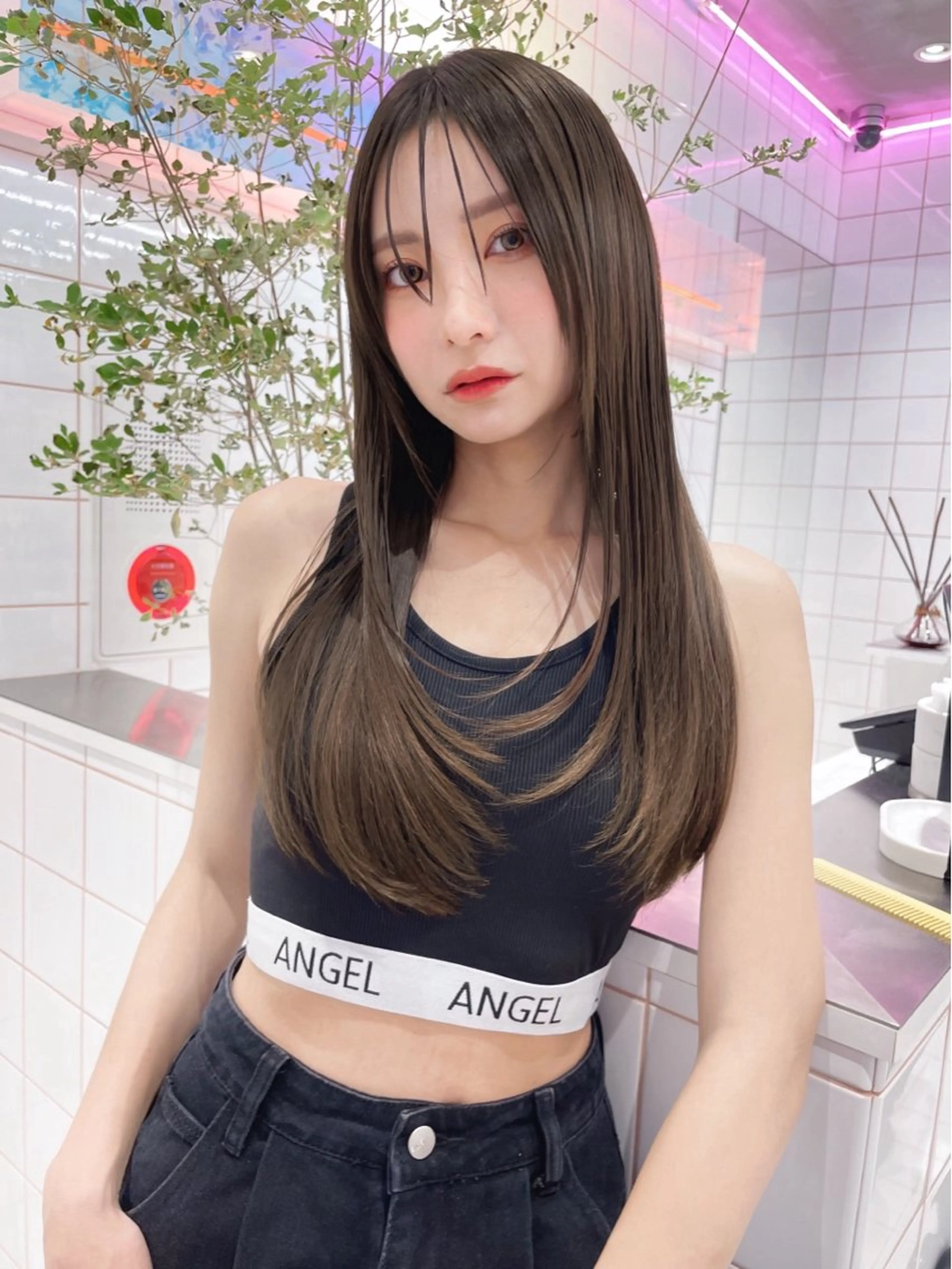 ロング カラー 脱白髪染め/ 髪質改善/ハクのヘアスタイル