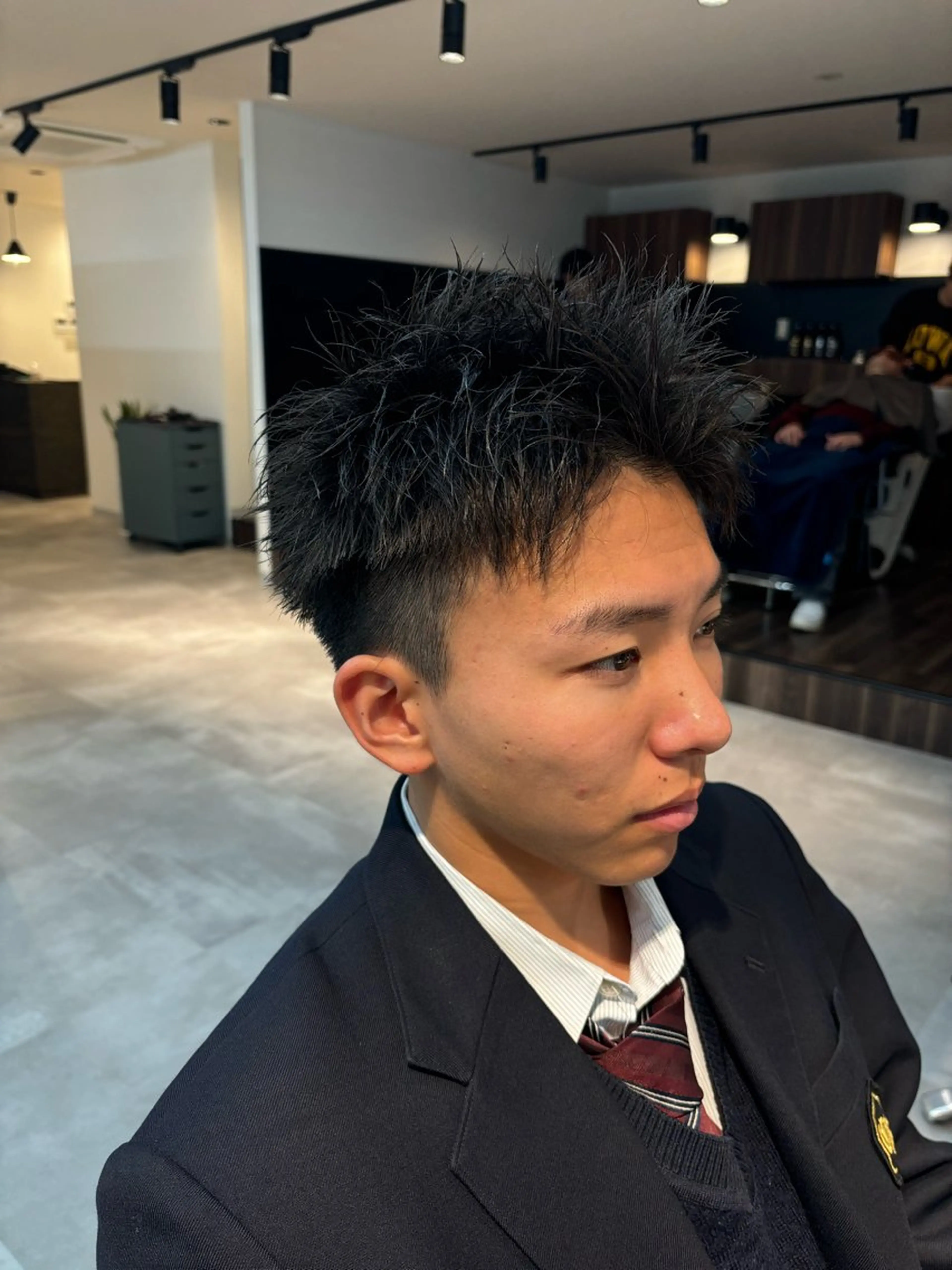 メンズ スパイキーショート カット フェザーパーマ/短髪 /メンズカット/保立のヘアスタイル