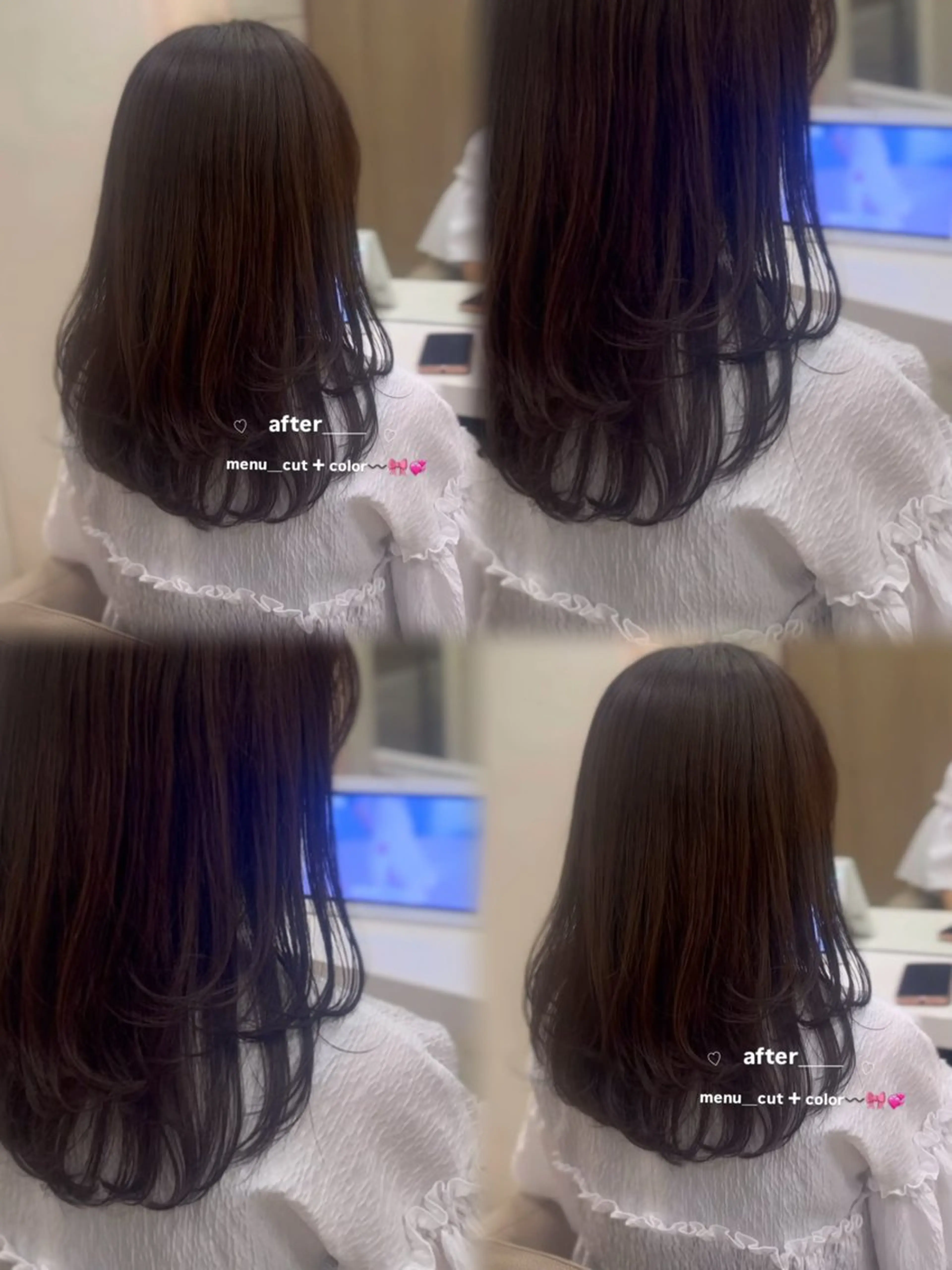 セミロング レイヤーカット カット ヘアカラー 🎀さ こﾁ🎀のヘアスタイル