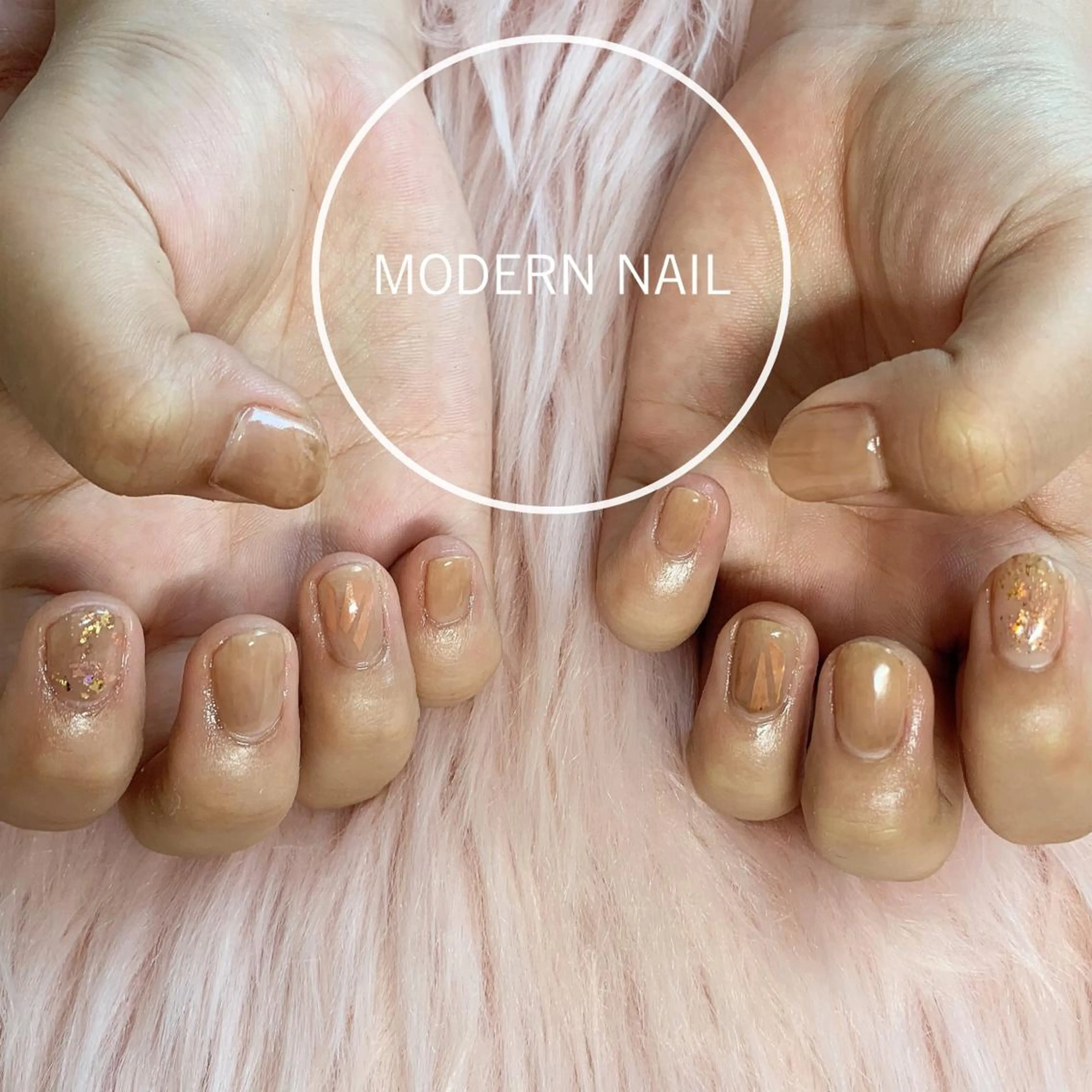 ネイル 持ち込み ニュアンスネイル 小川 玲奈のネイルデザイン