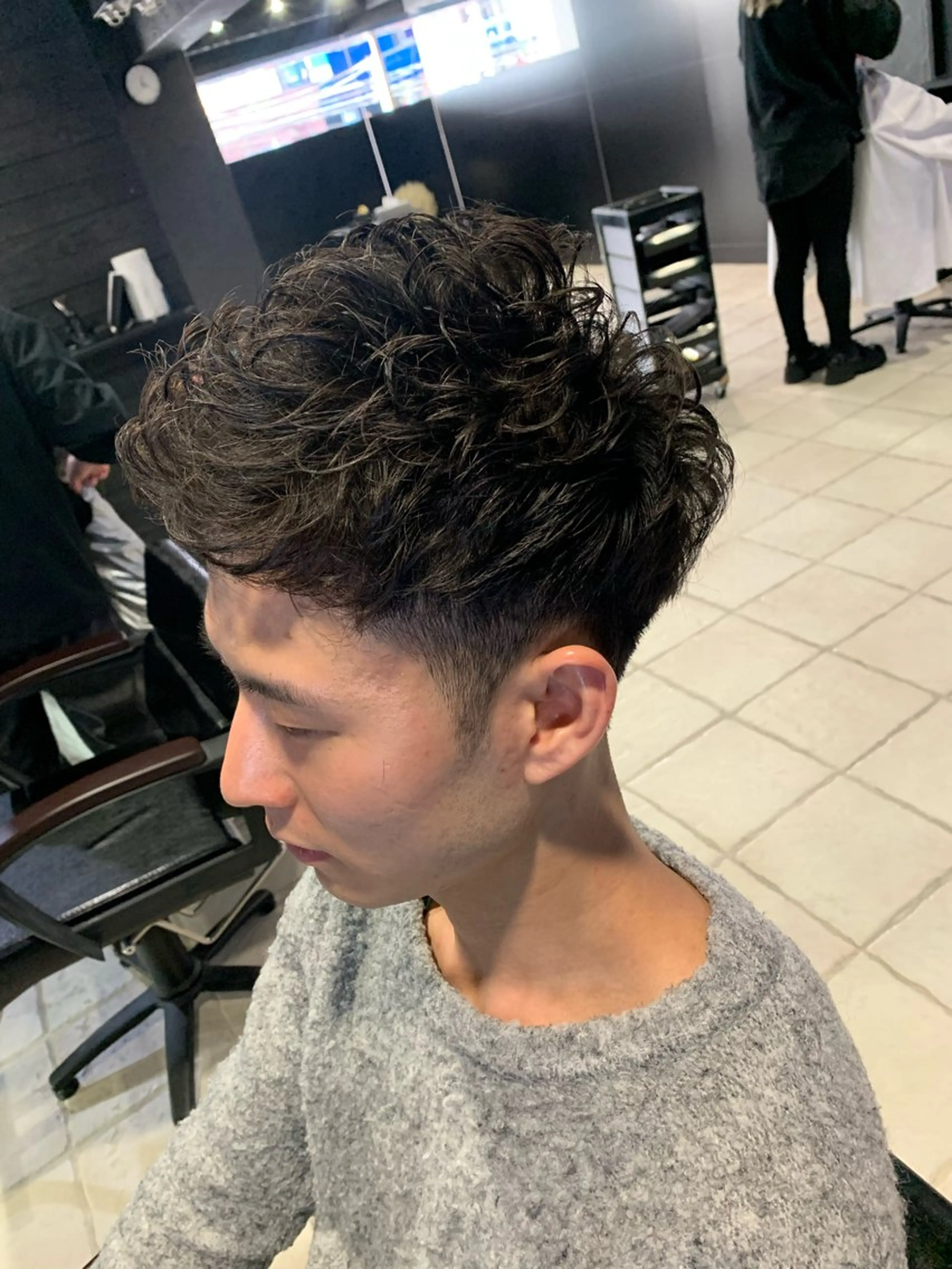 ショート メンズ メンズパーマ カット パーマ トリートメント ヘアセット メンズパーマ/難波/ 心斎橋　室園亮佑のヘアスタイル