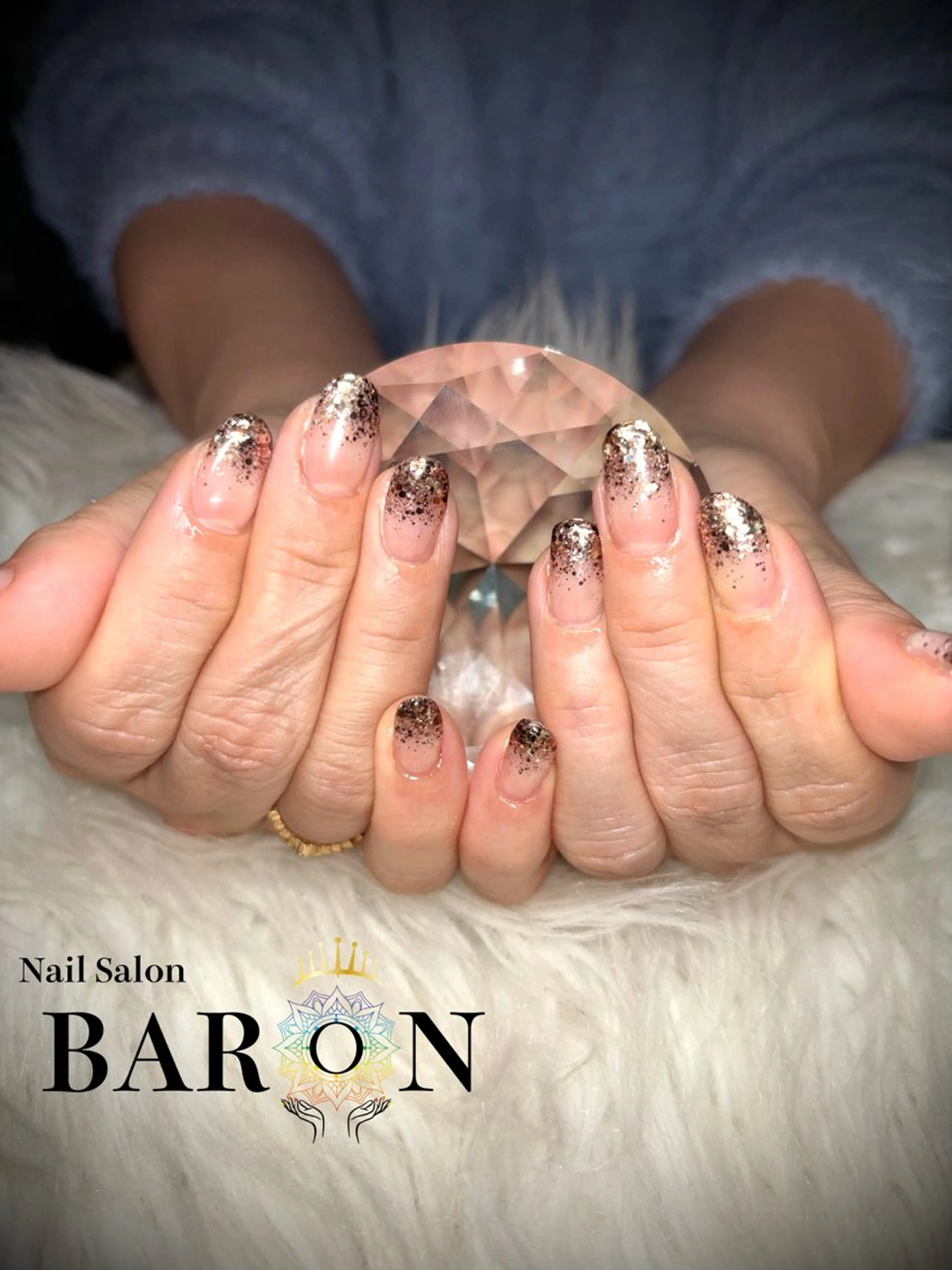 ネイル ラメ(グリッター) ラメグラデーション ハンドネイル ♛︎BARON♛︎ MASHIROのネイルデザイン