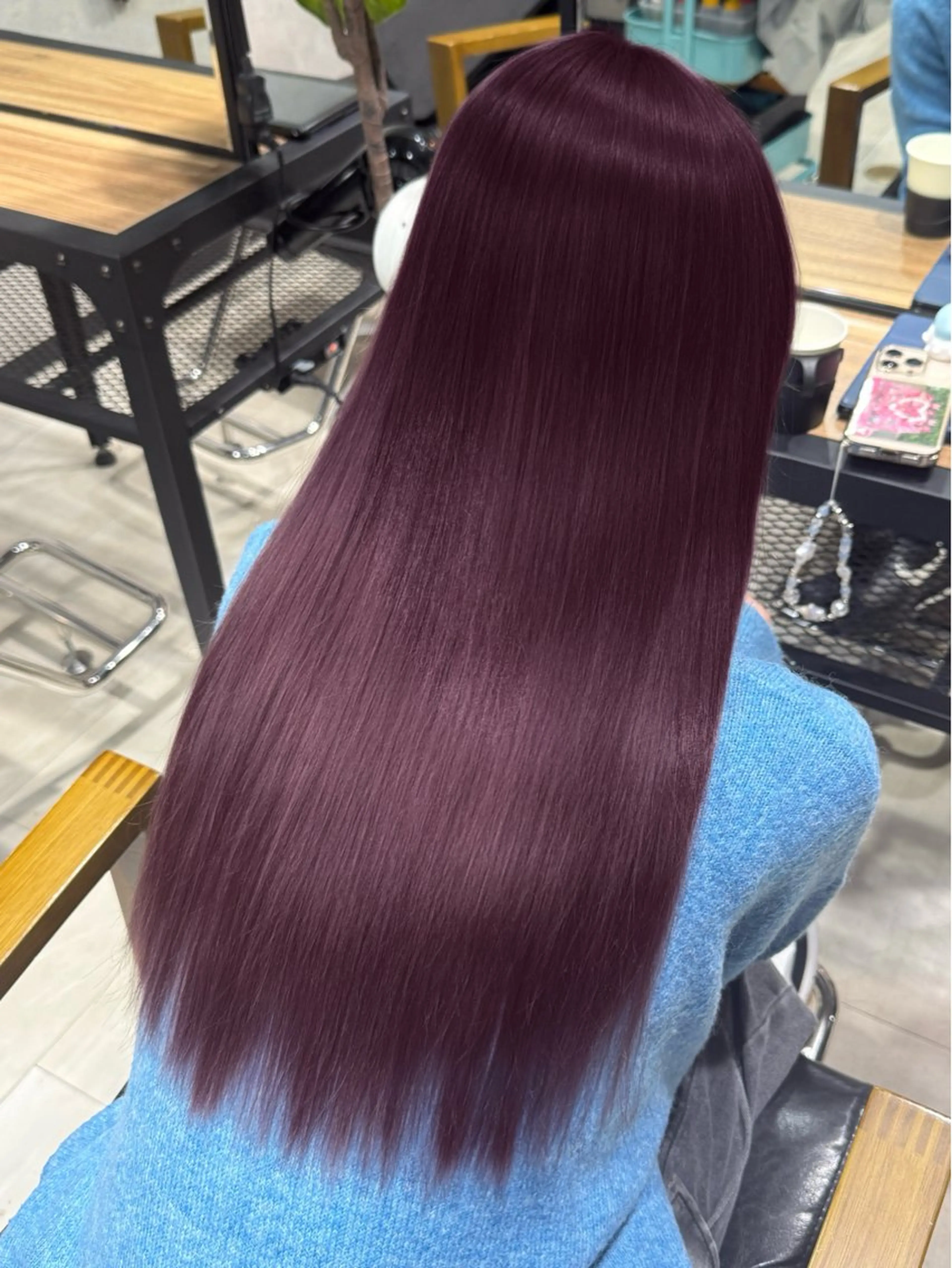 ロング カラー ラベンダーカラー ラベンダーピンク ピンクカラー ヘアカラー 韓国ヘア りんのヘアスタイル