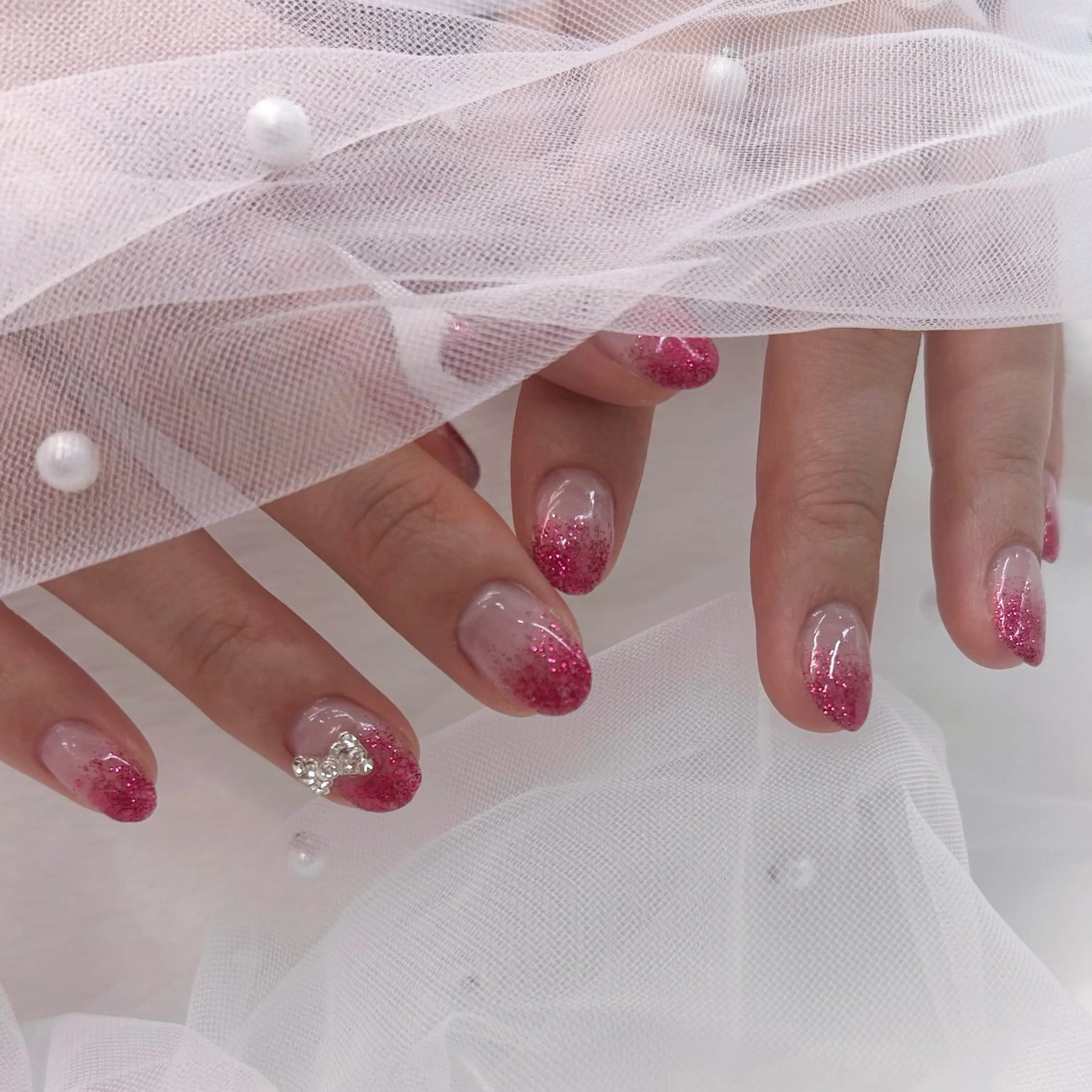 ネイル グラデーション ラメ(グリッター) ラメグラデーション ピンク 狭間 GRANBEAUTYのネイルデザイン